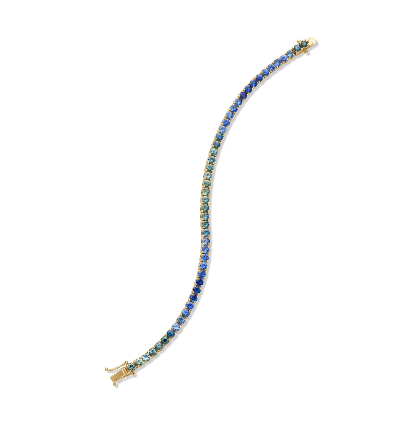 14KY 3.5mm Ombre Sapphire Tennis Bracelet