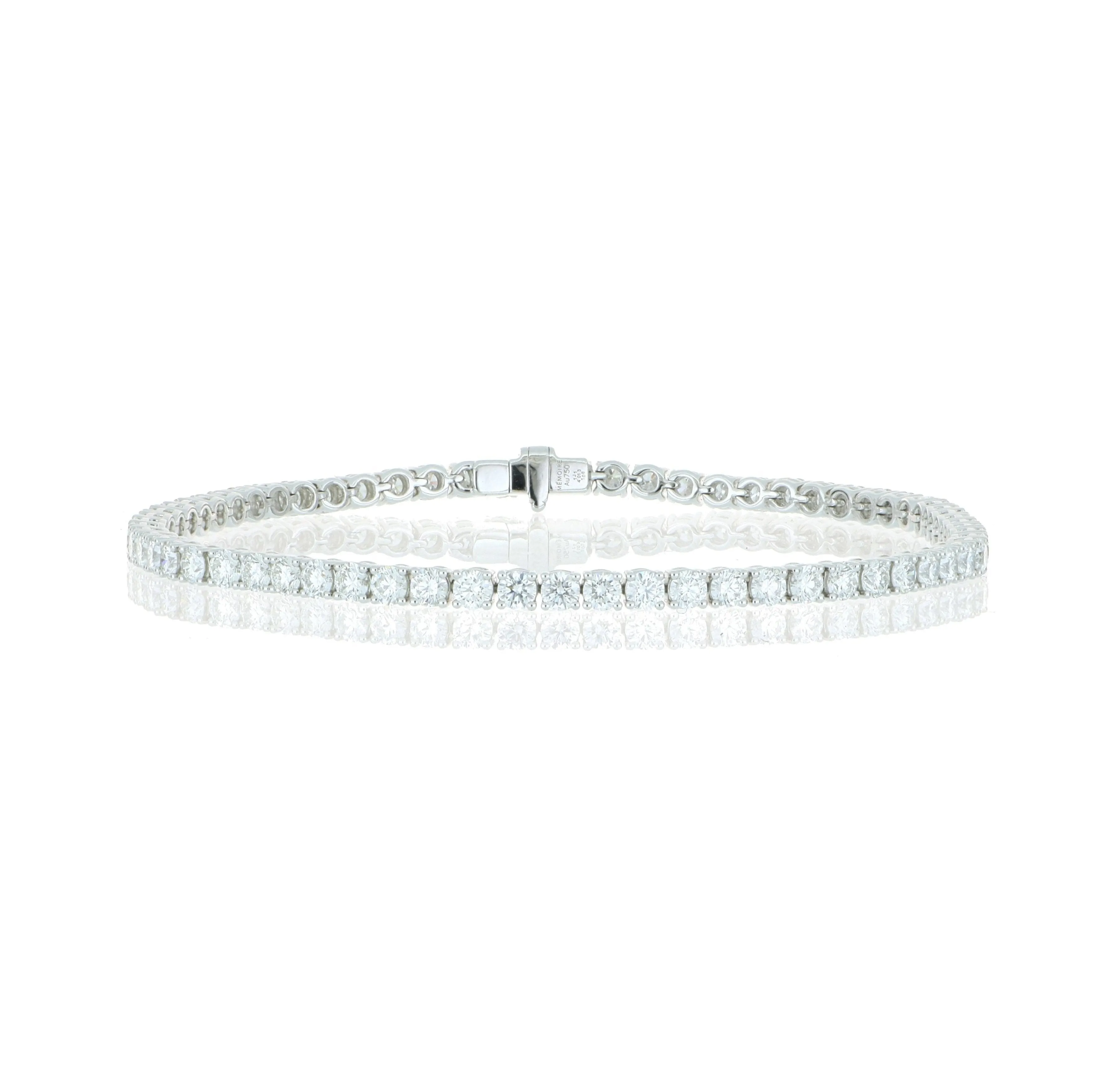 18k White Gold 4 Prong Diamond Tennis Bracelet