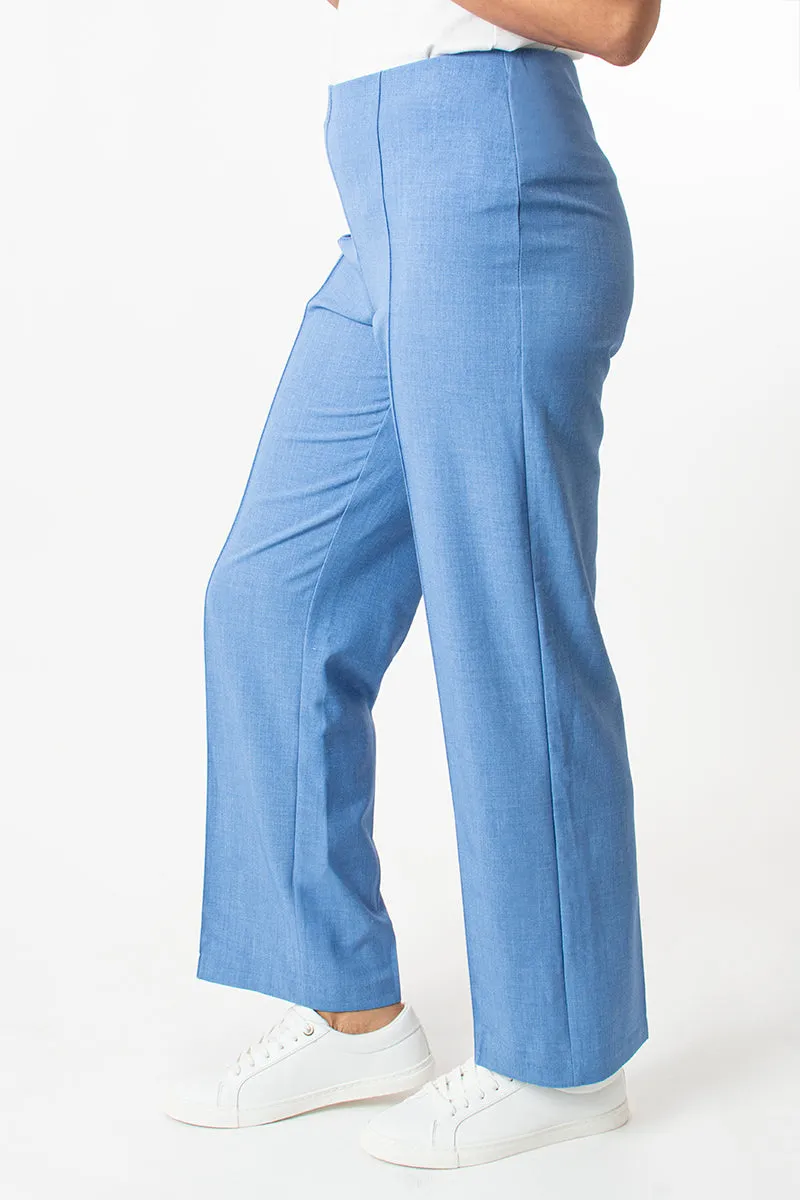 29in Straight leg pull on trouser - Denim Blue