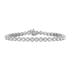 4 cttw Bubble Diamond Tennis Bracelets in 18K White Gold