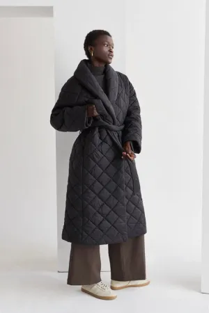 Adeline Quilted Puffer Wrap Coat