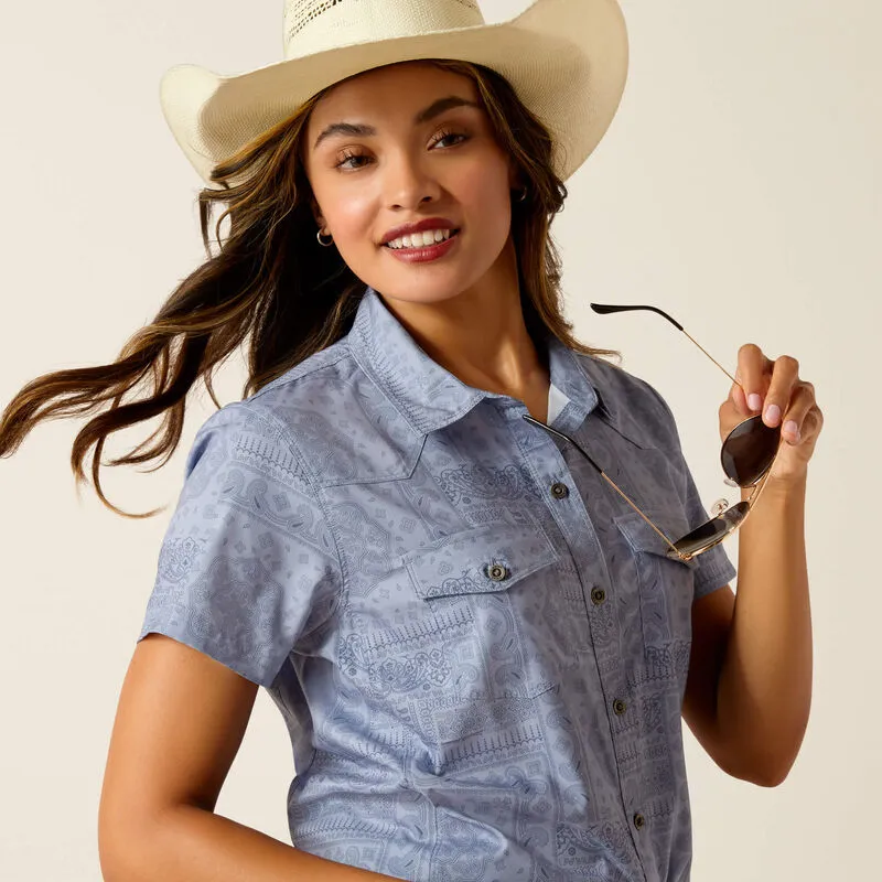 ARIAT LADIES VENTTEK SHORT SLEEVE PAISLEY SHIRT STYLE 10051374