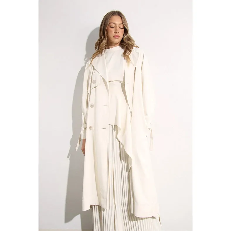 Back Pleated Trench Coat CREAM