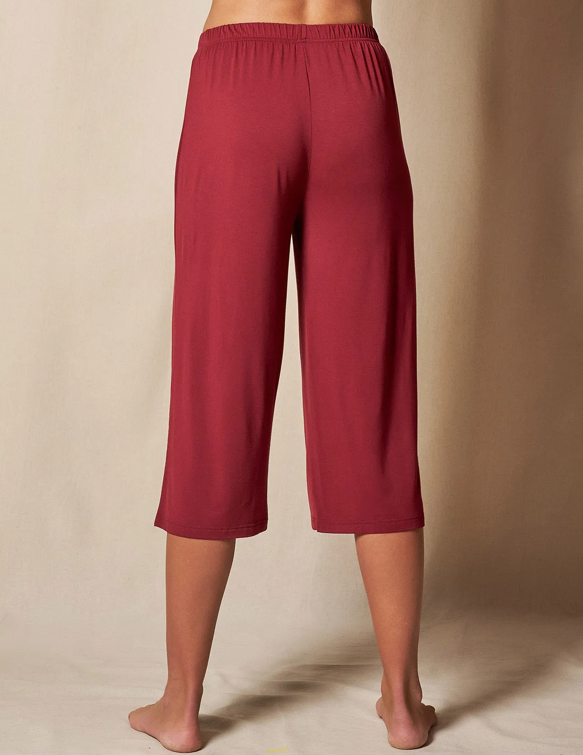 Bamboo Capri Pajama Pants - Burgundy