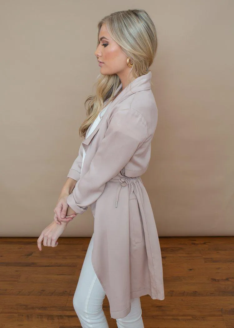 BB Dakota Blush Pink Let it Rain Trench Coat