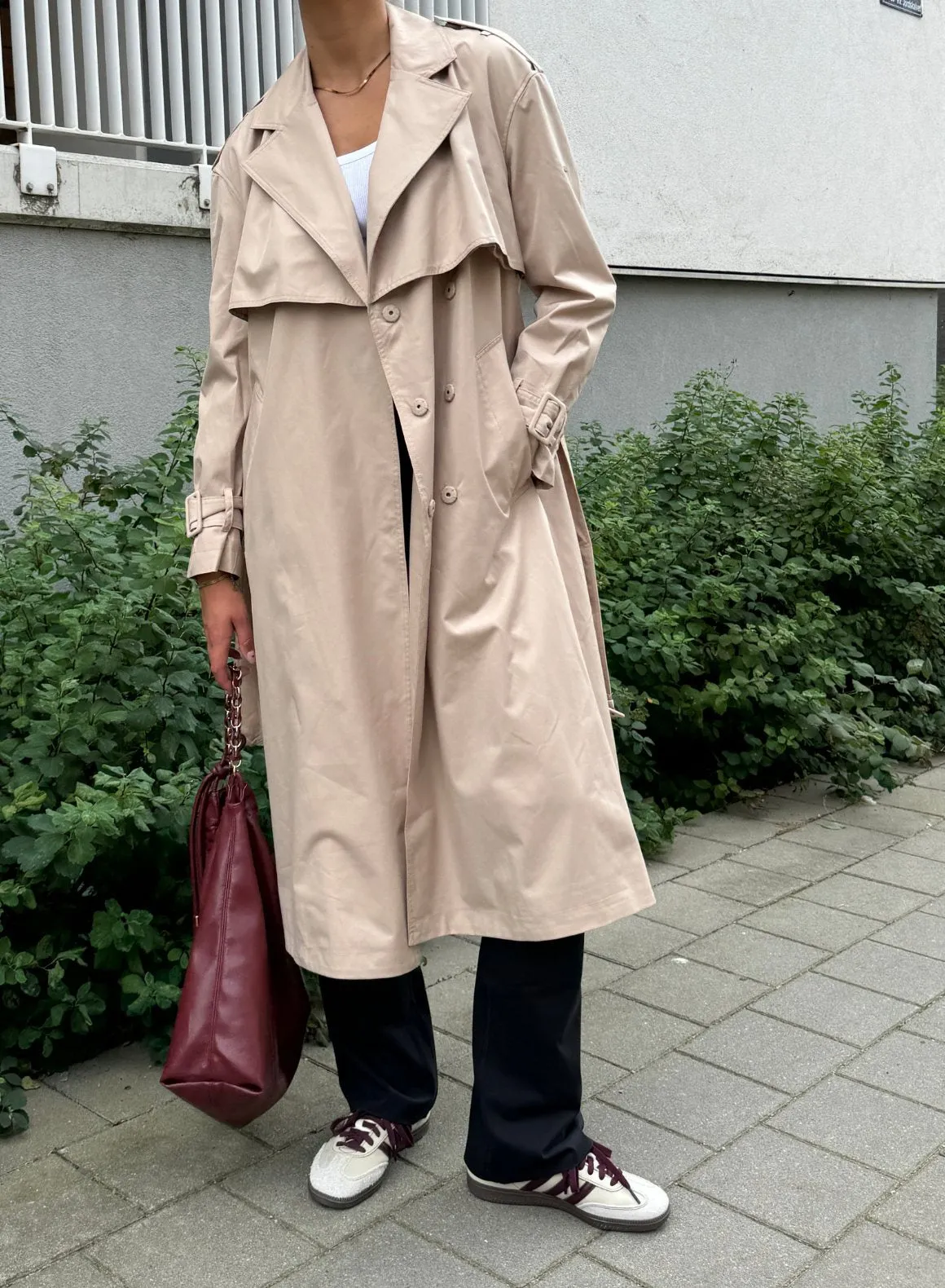 Beige Recycled Tech Trench Coat