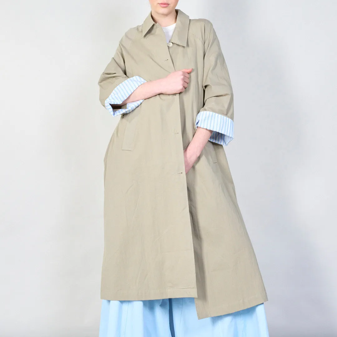 Belted trench coat with contrast cuffs wholesale