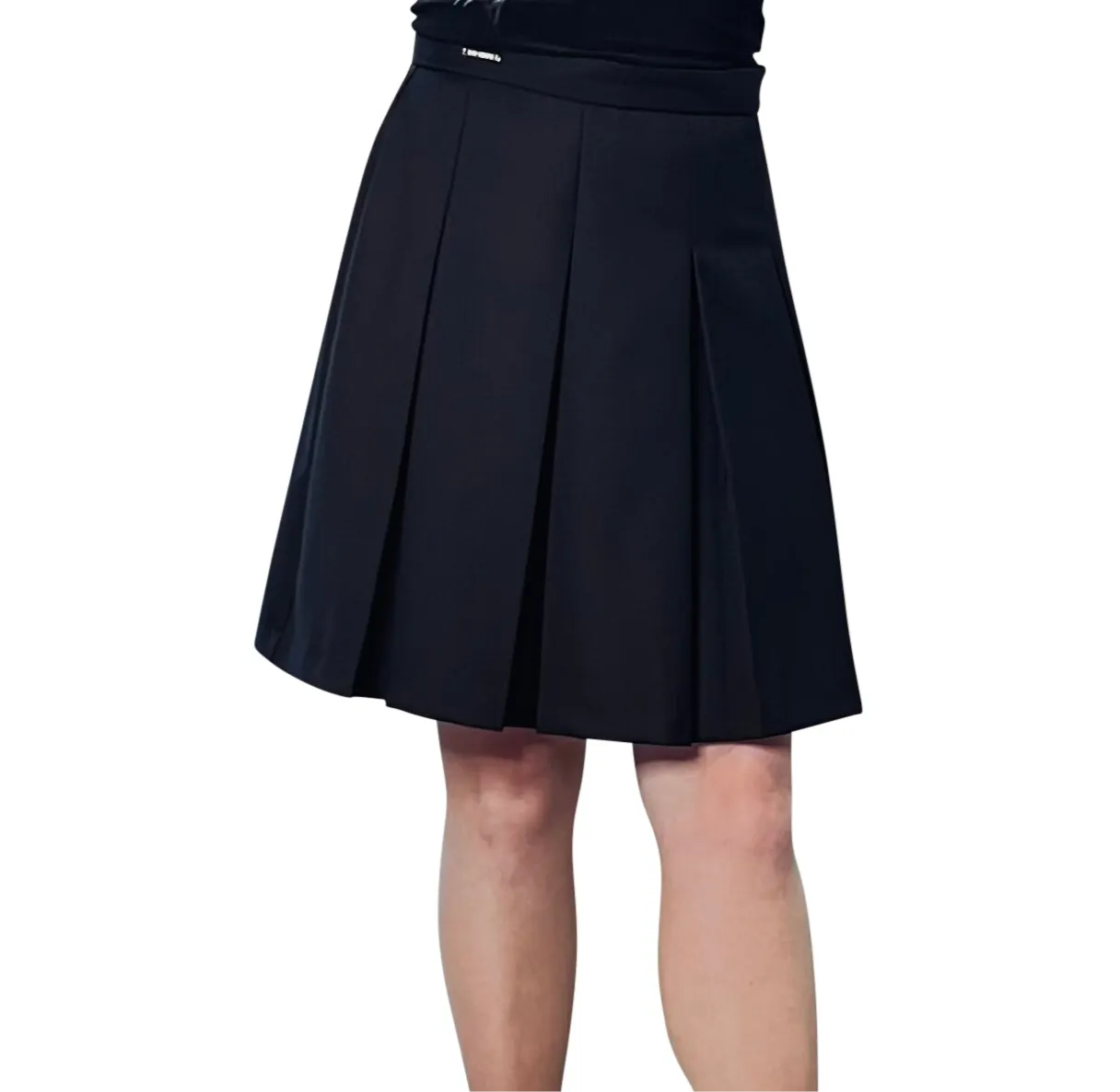 Black Pleated Twill Skirt - Premium Jersey