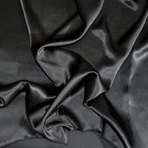 Black Silk Charmeuse Fabric