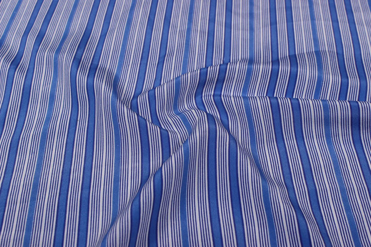 Blue Printed Crepe Fabric