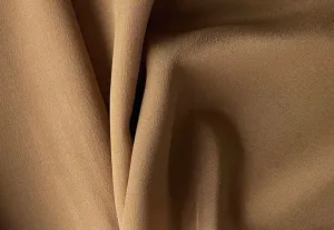 Bronzed Toffee Brown Silk Crepe de Chine (Made in Italy)