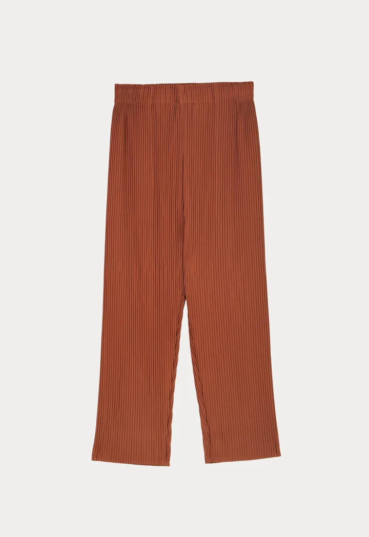 Choice Elasticated Waist Pleated Trousers Brick