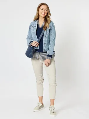 COLLARED DENIM JACKET DENIM