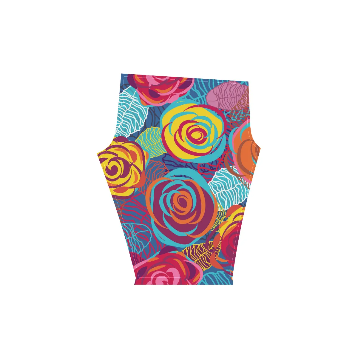 Colorful Roses Women's Low Rise Capri Leggings (Invisible Stitch) (Model L08)