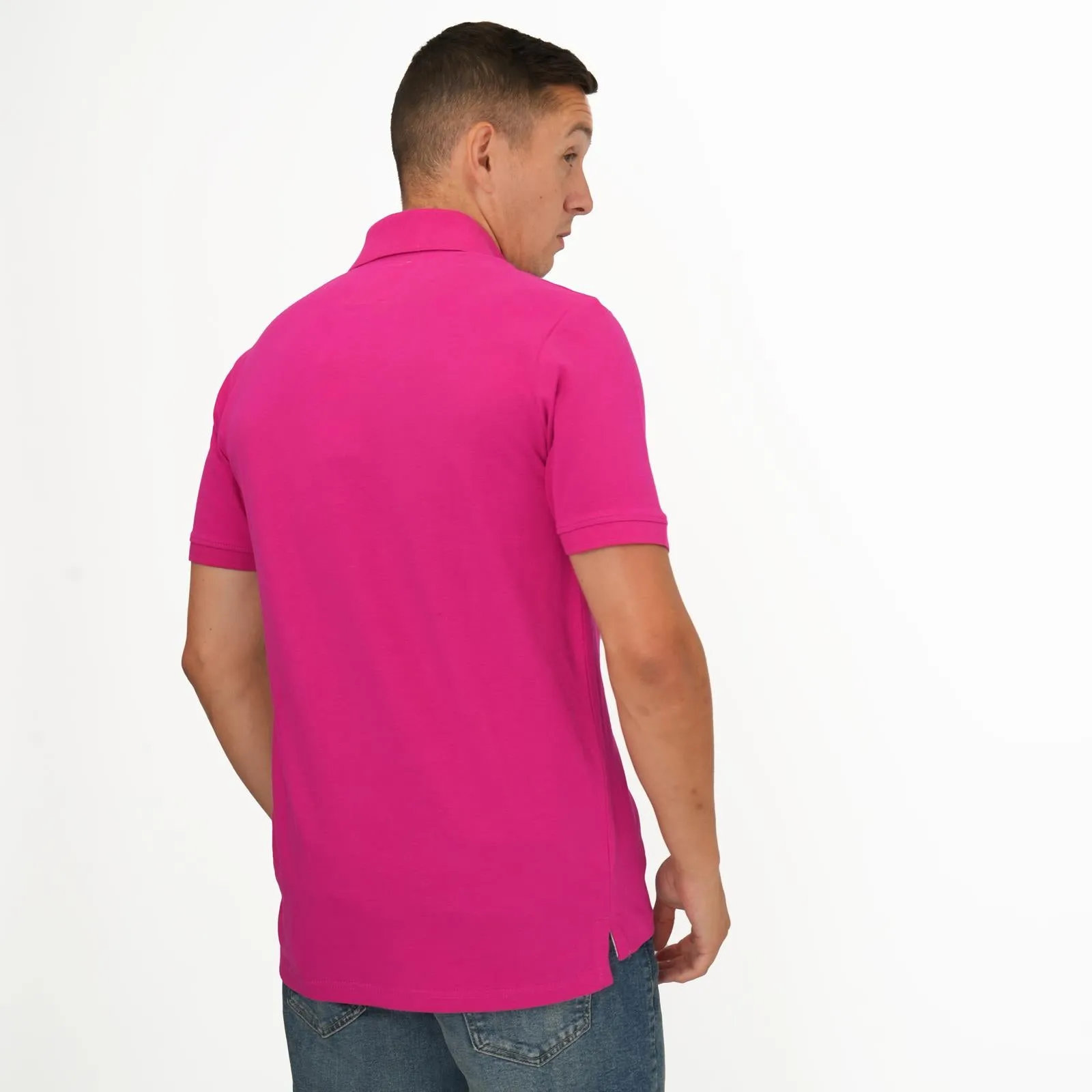 Crew Clothing Company Lightweight Polo Shirt Fuschia