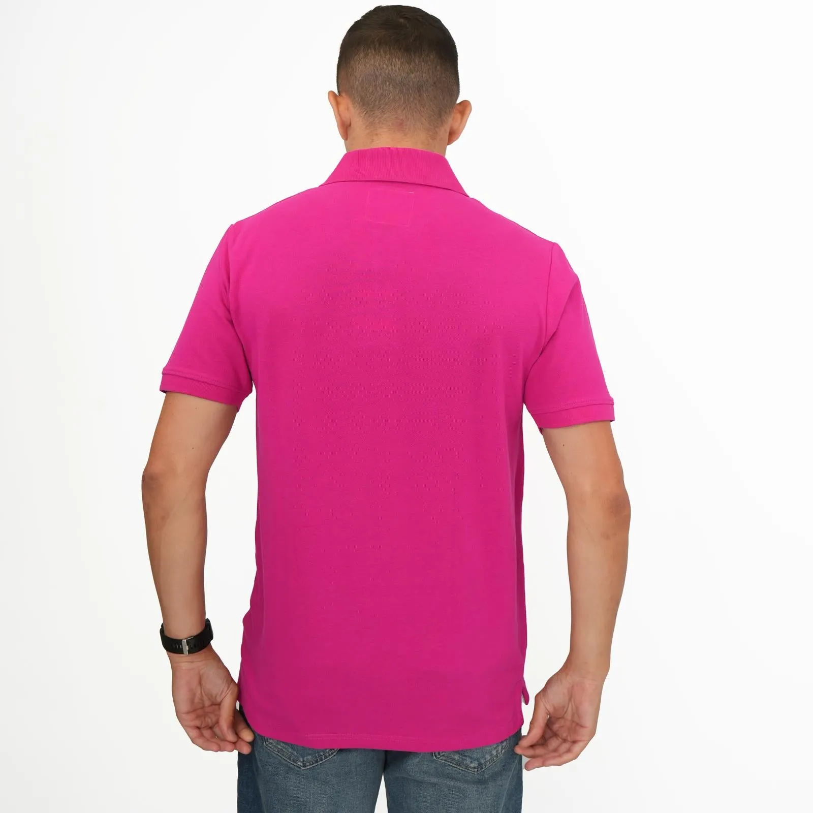 Crew Clothing Company Lightweight Polo Shirt Fuschia