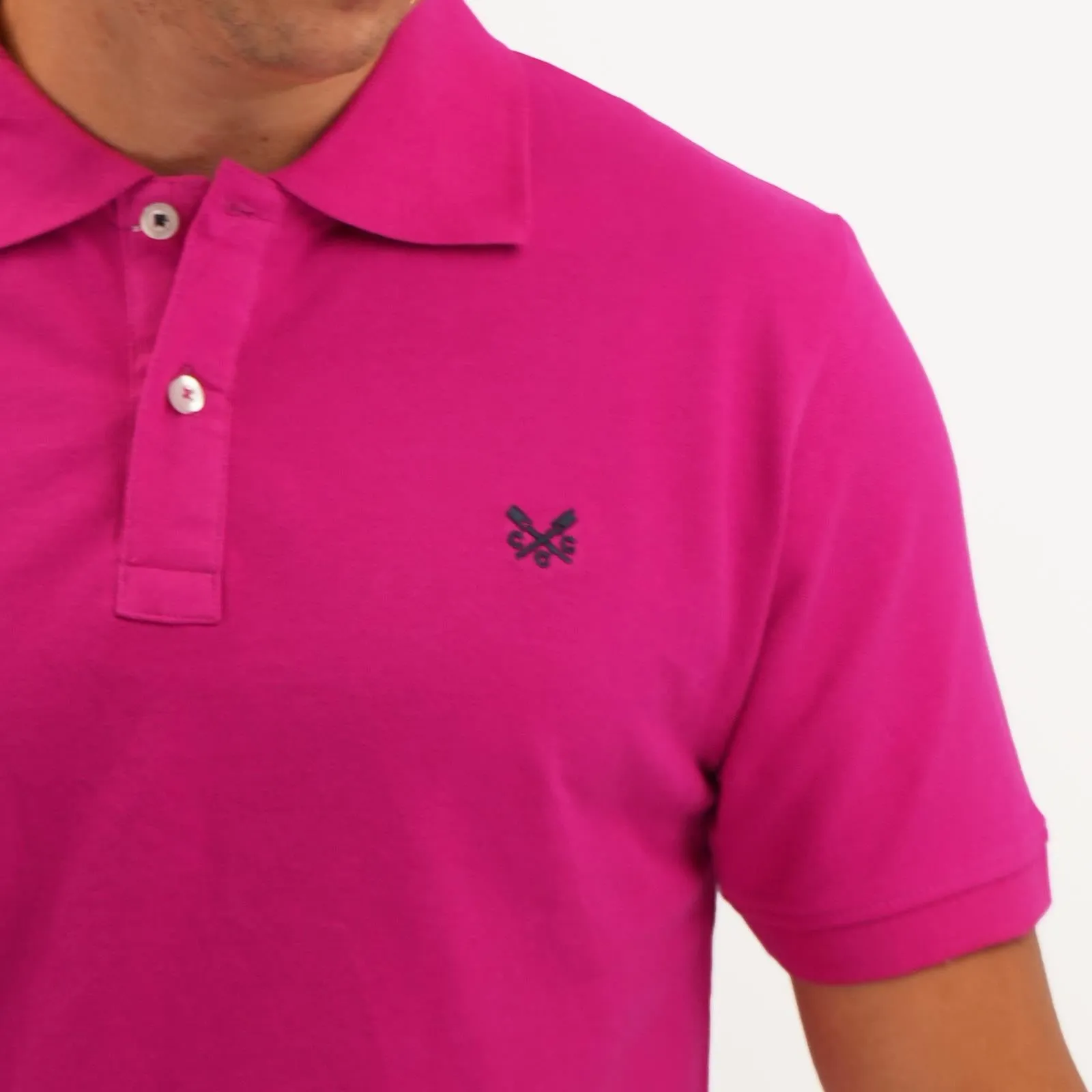 Crew Clothing Company Lightweight Polo Shirt Fuschia