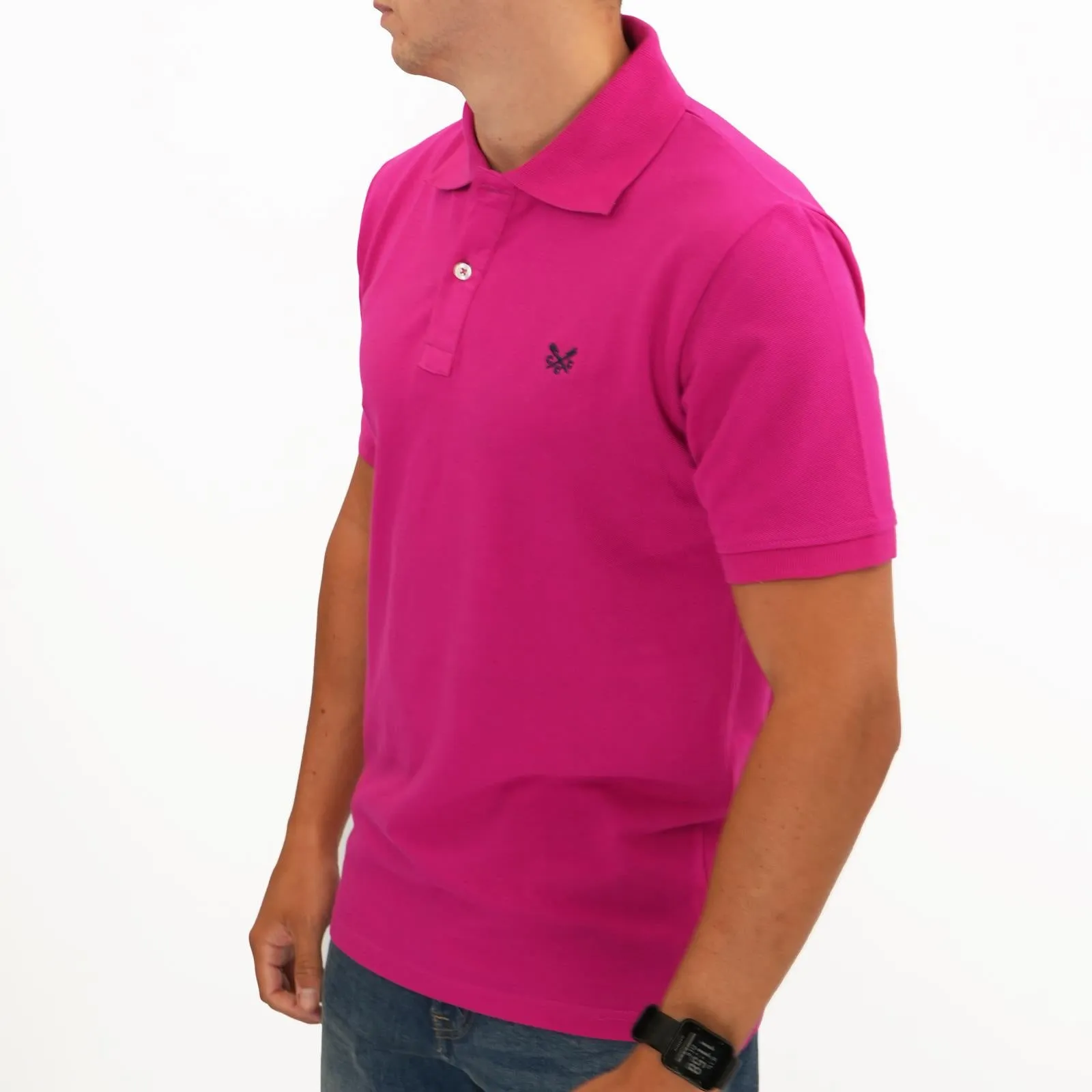 Crew Clothing Company Lightweight Polo Shirt Fuschia