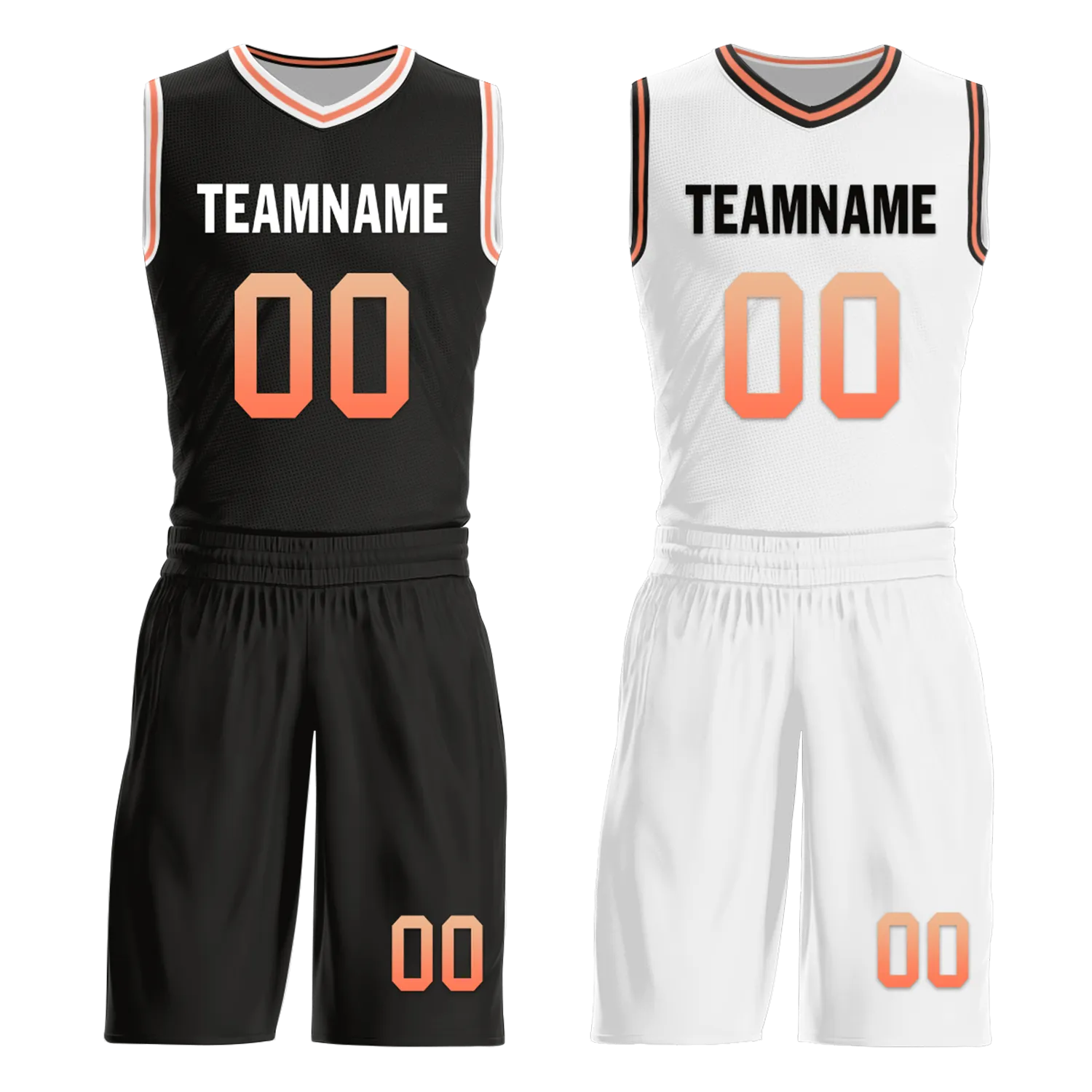 Custom Black White Classic Style Reversible Basketball Uniform Personalized Ordinary BBJR-D017028