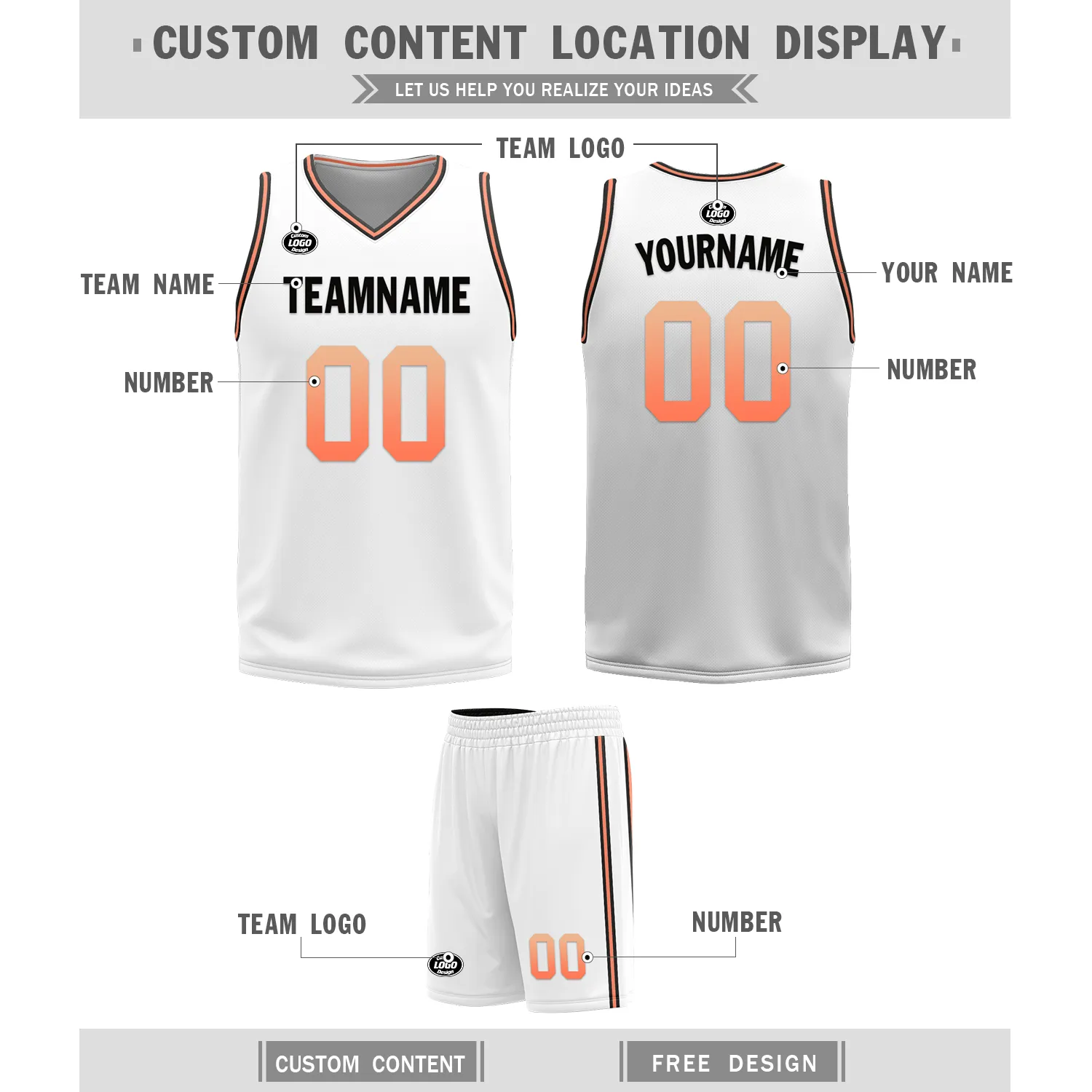 Custom Black White Classic Style Reversible Basketball Uniform Personalized Ordinary BBJR-D017028