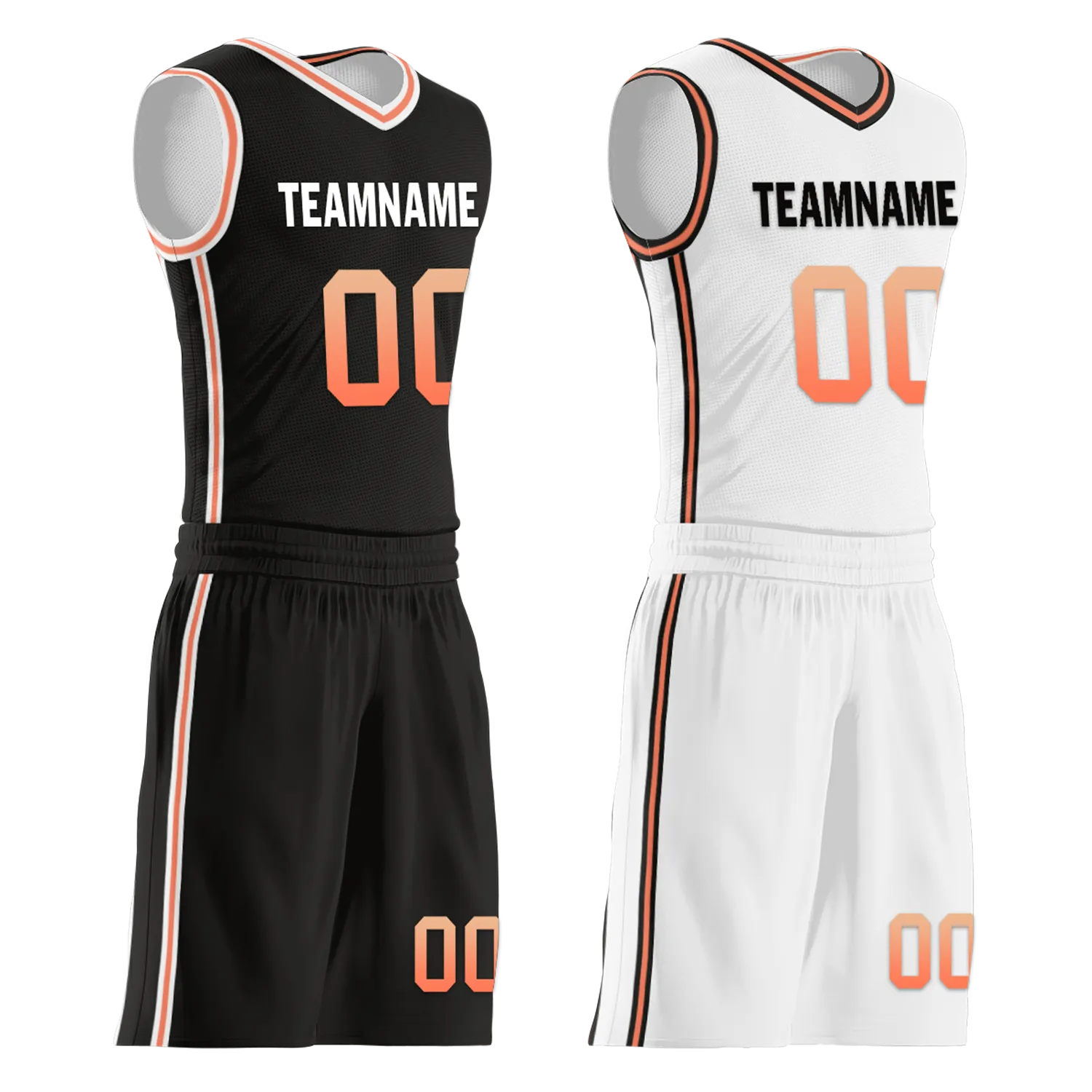 Custom Black White Classic Style Reversible Basketball Uniform Personalized Ordinary BBJR-D017028