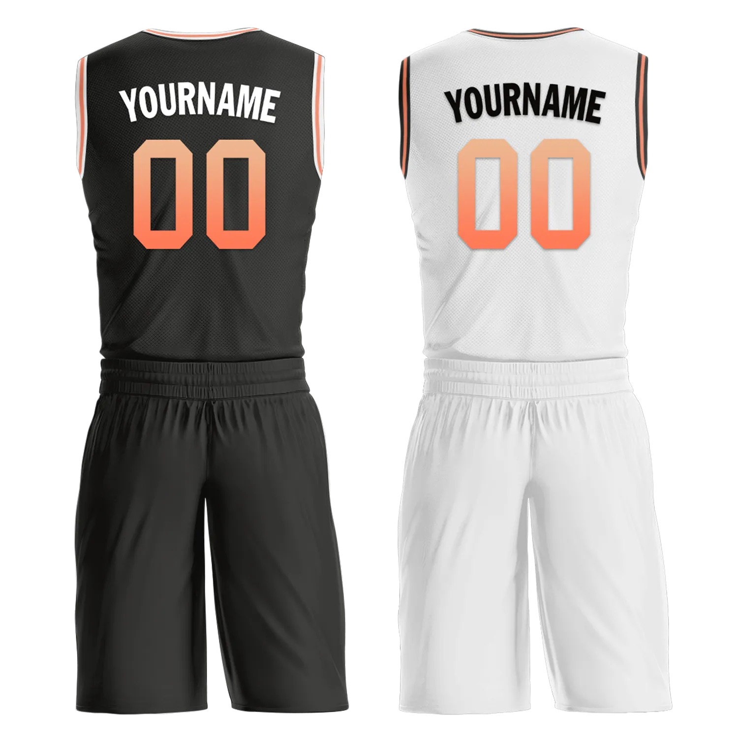 Custom Black White Classic Style Reversible Basketball Uniform Personalized Ordinary BBJR-D017028