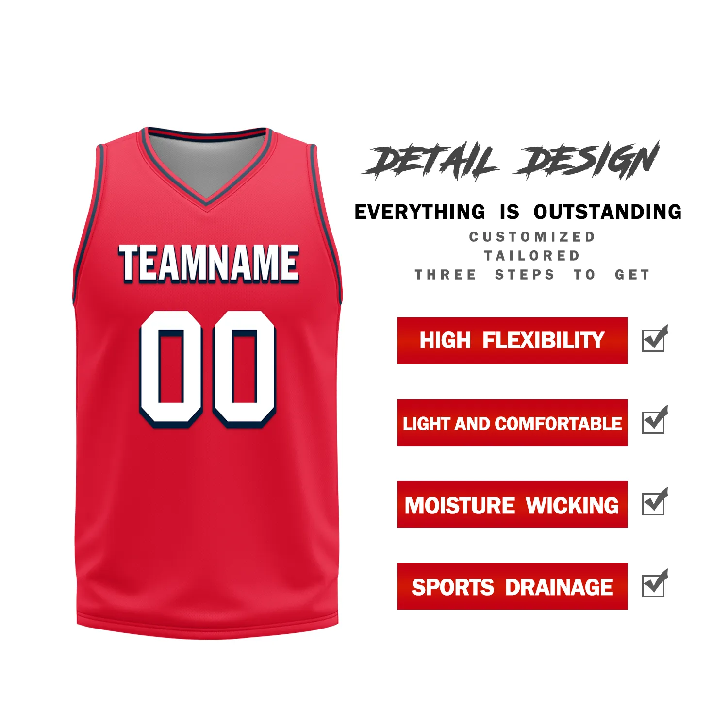 Custom Blue Red Classic Style Reversible Basketball Uniform Personalized BBJR-D017021