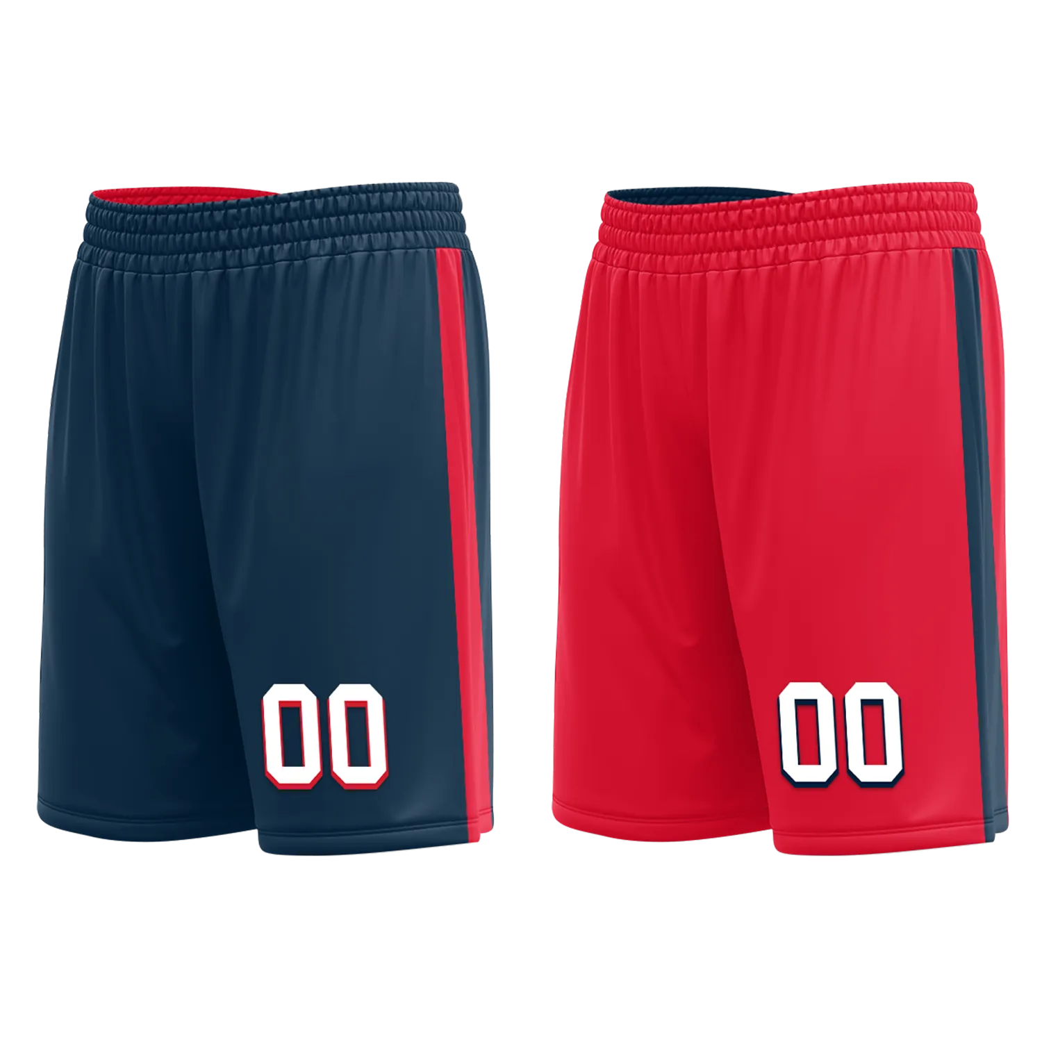 Custom Blue Red Classic Style Reversible Basketball Uniform Personalized BBJR-D017021