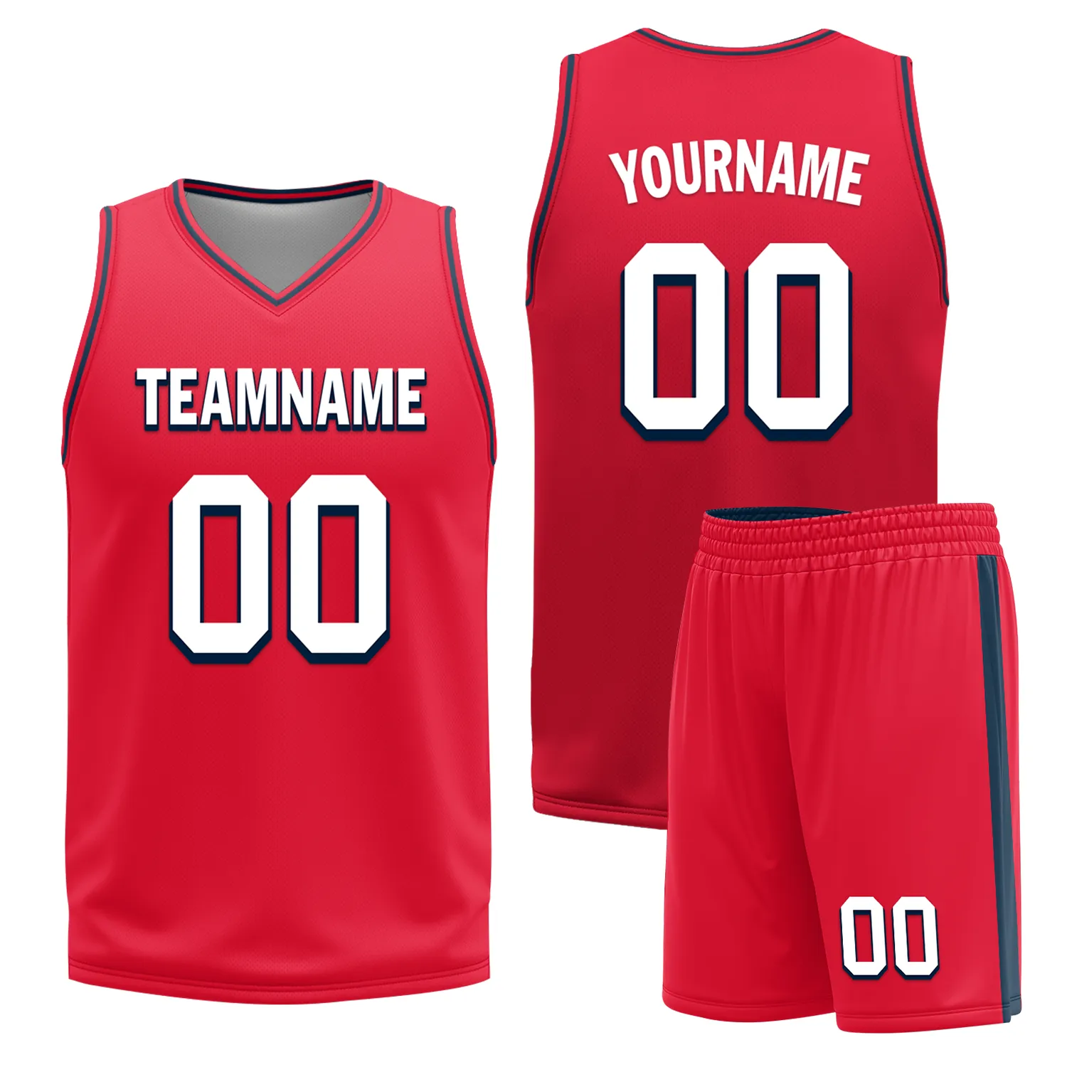 Custom Blue Red Classic Style Reversible Basketball Uniform Personalized BBJR-D017021