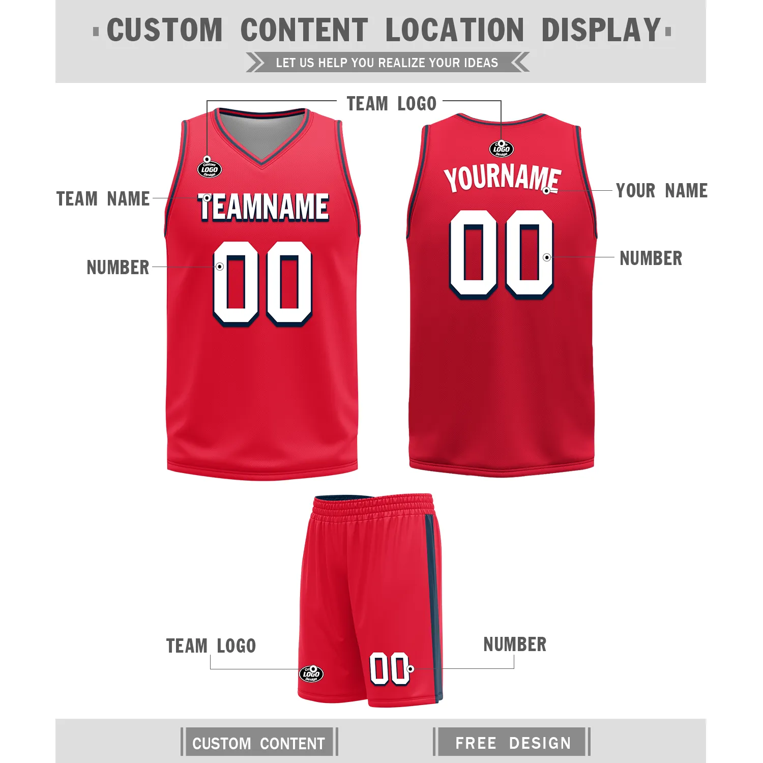 Custom Blue Red Classic Style Reversible Basketball Uniform Personalized COOLMAX BBJR-D017021