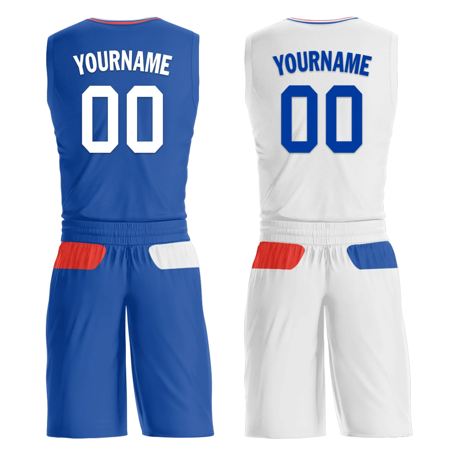 Custom Blue White Classic Style Reversible Basketball Uniform Personalized Ordinary BBJR-D017031