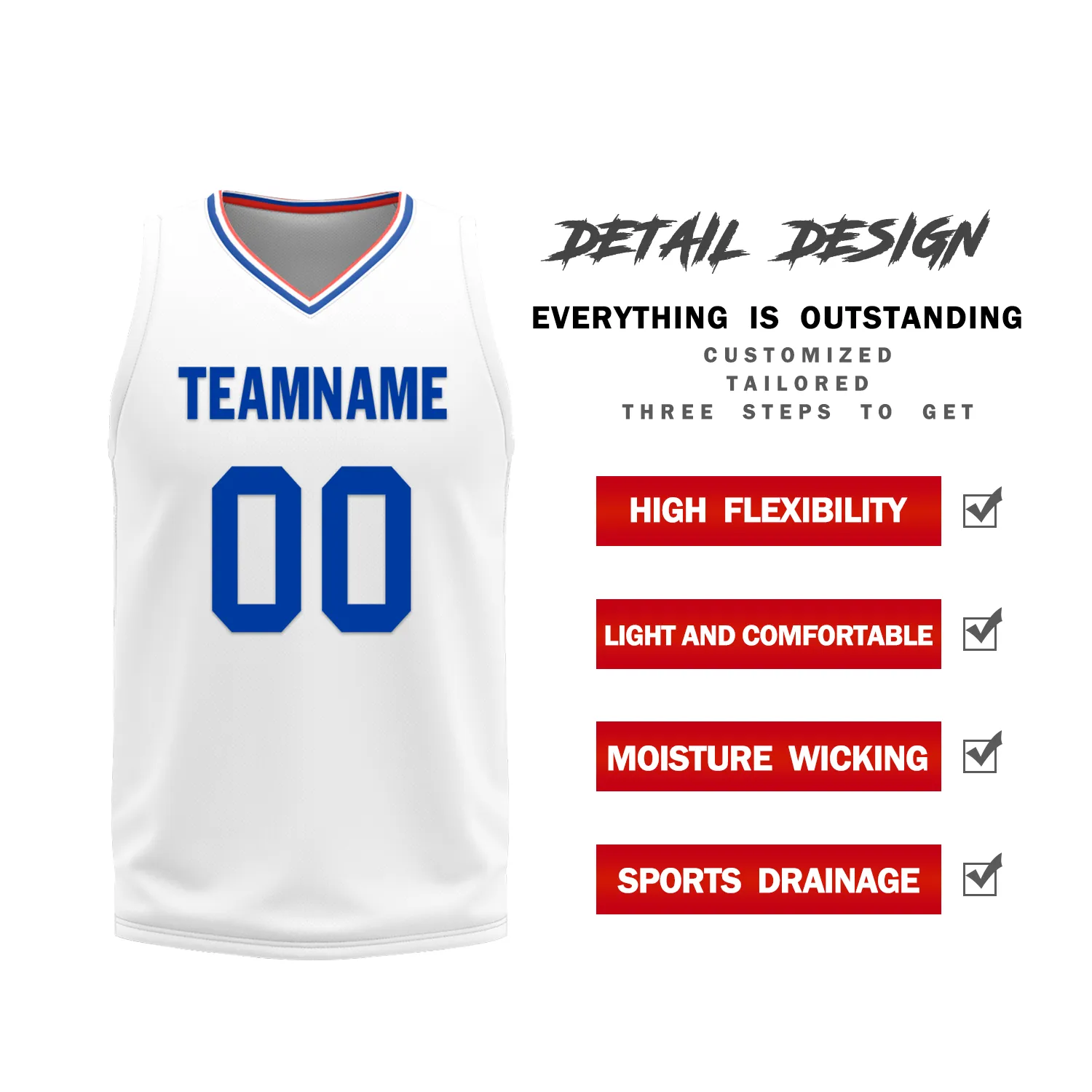 Custom Blue White Classic Style Reversible Basketball Uniform Personalized Ordinary BBJR-D017031