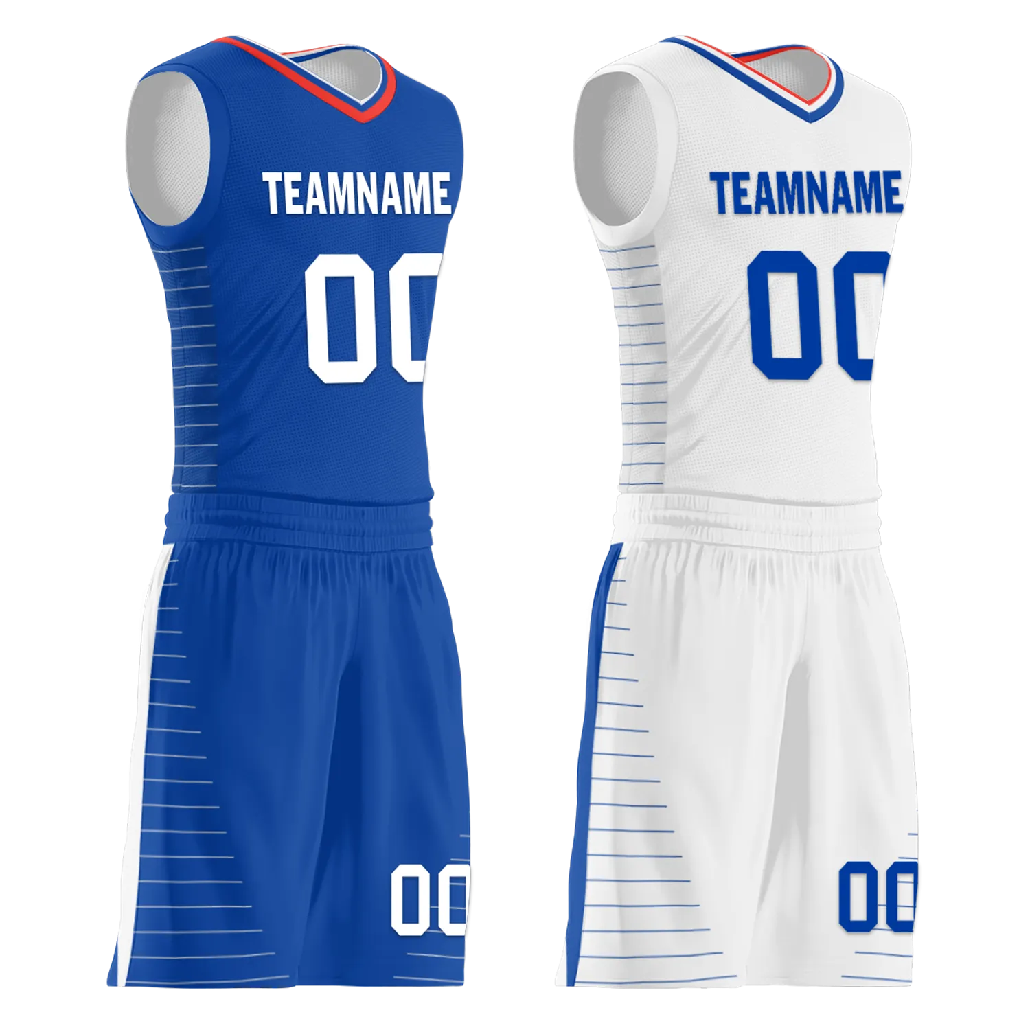 Custom Blue White Classic Style Reversible Basketball Uniform Personalized Ordinary BBJR-D017031