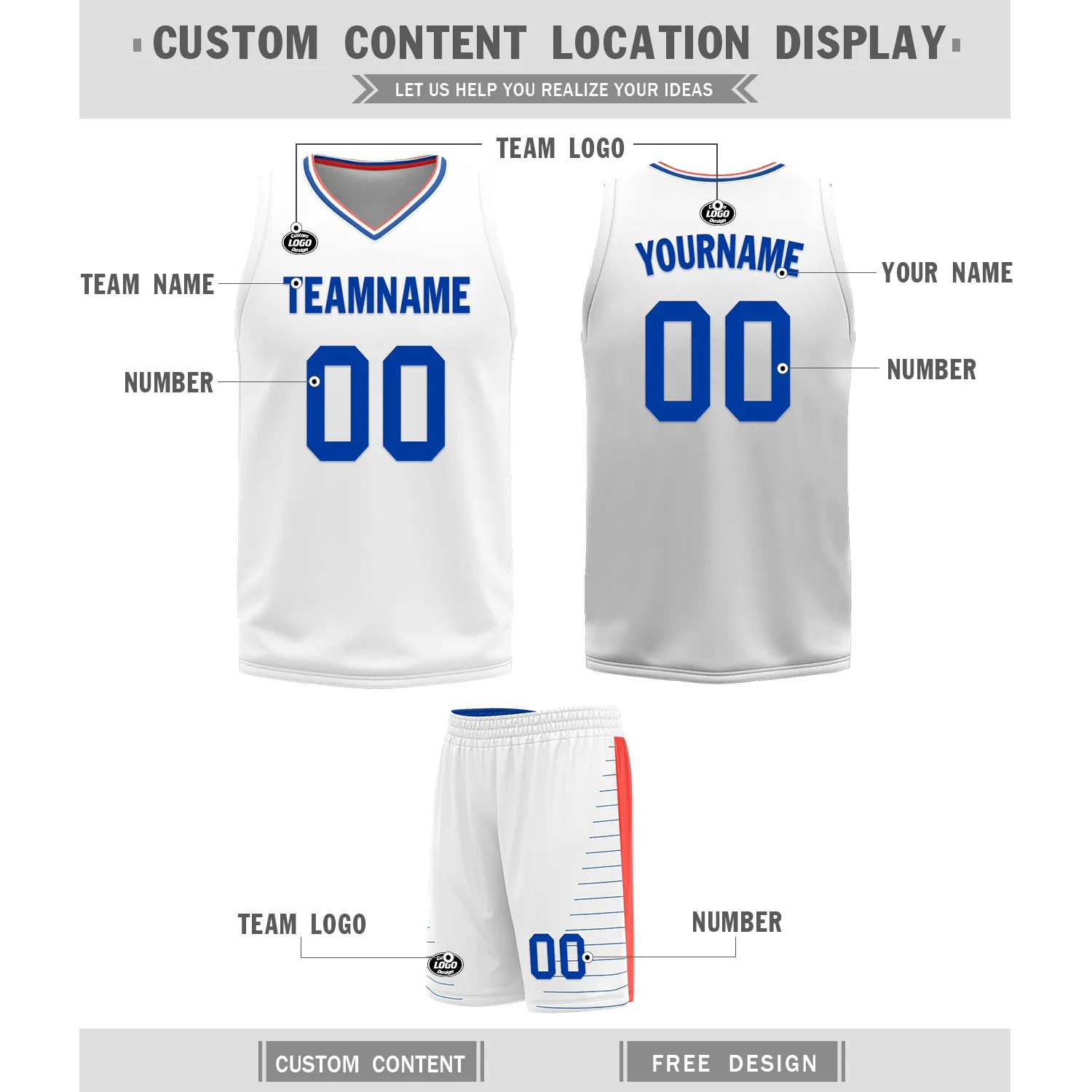 Custom Blue White Classic Style Reversible Basketball Uniform Personalized Ordinary BBJR-D017031