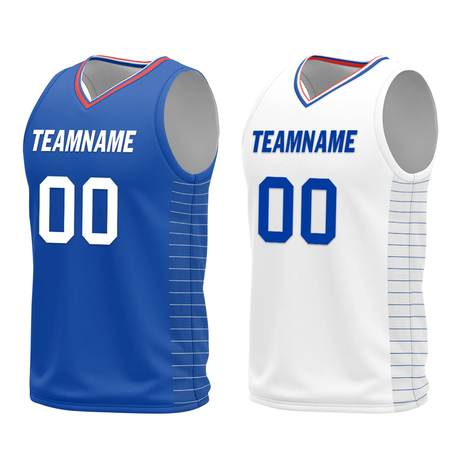 Custom Blue White Classic Style Reversible Basketball Uniform Personalized Ordinary BBJR-D017031