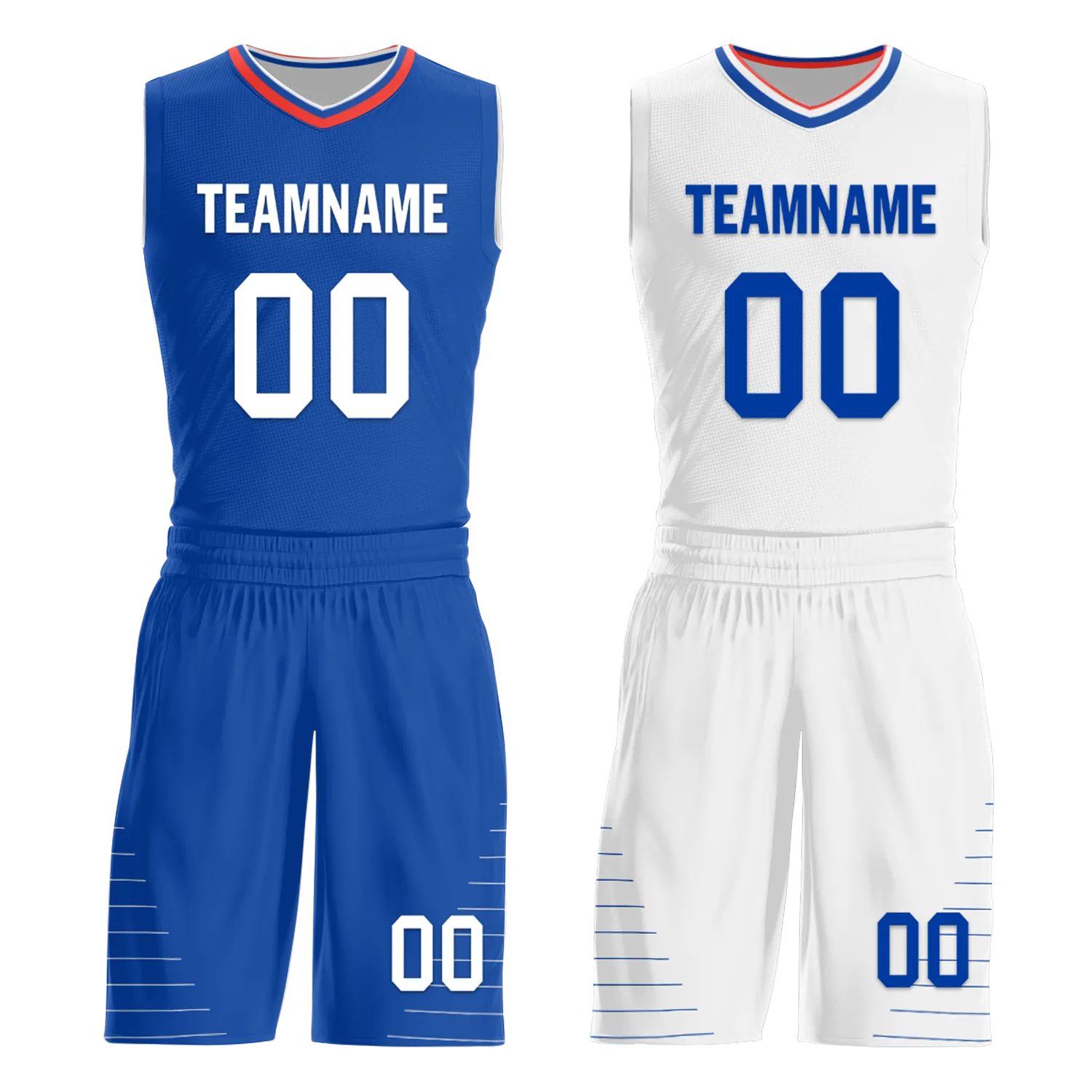 Custom Blue White Classic Style Reversible Basketball Uniform Personalized Ordinary BBJR-D017031