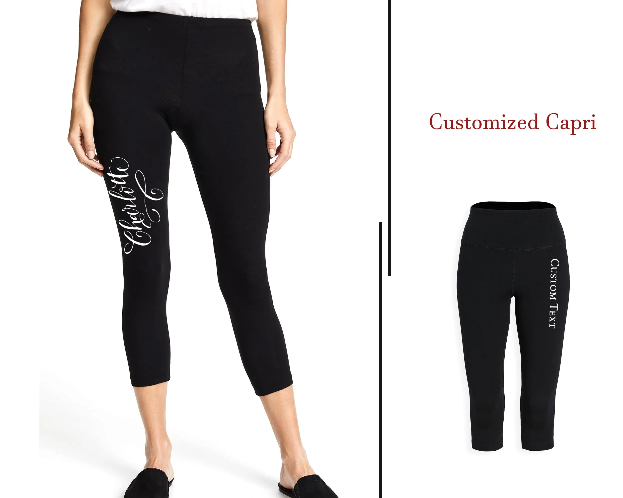 Custom Print Capri Personalized Capri Workout Capri Customize Capri Yoga Capri Gym Capri Gift For Her Capri leggings Exercise Capri