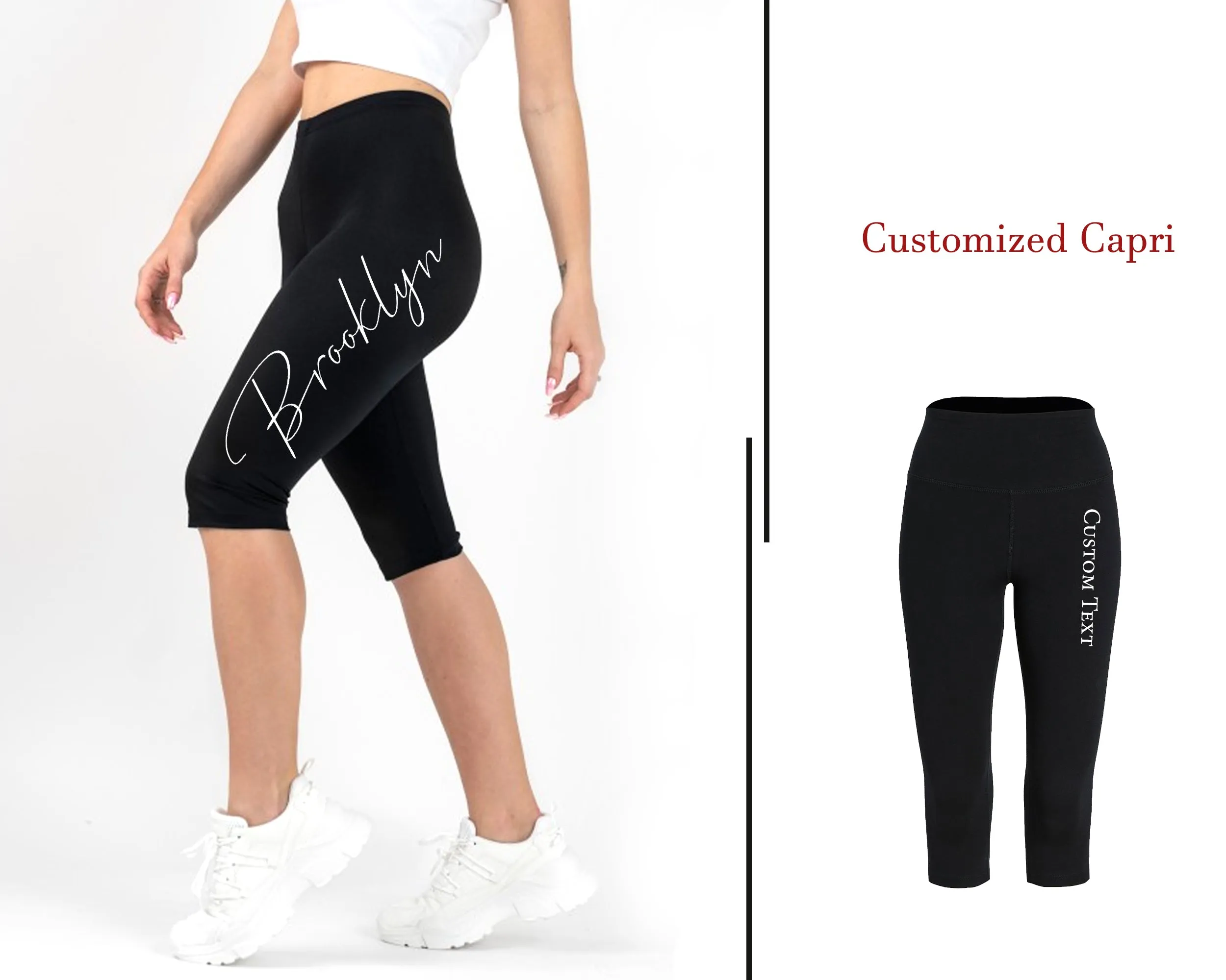 Custom Print Capri Personalized Capri Workout Capri Customize Capri Yoga Capri Gym Capri Gift For Her Capri leggings Exercise Capri