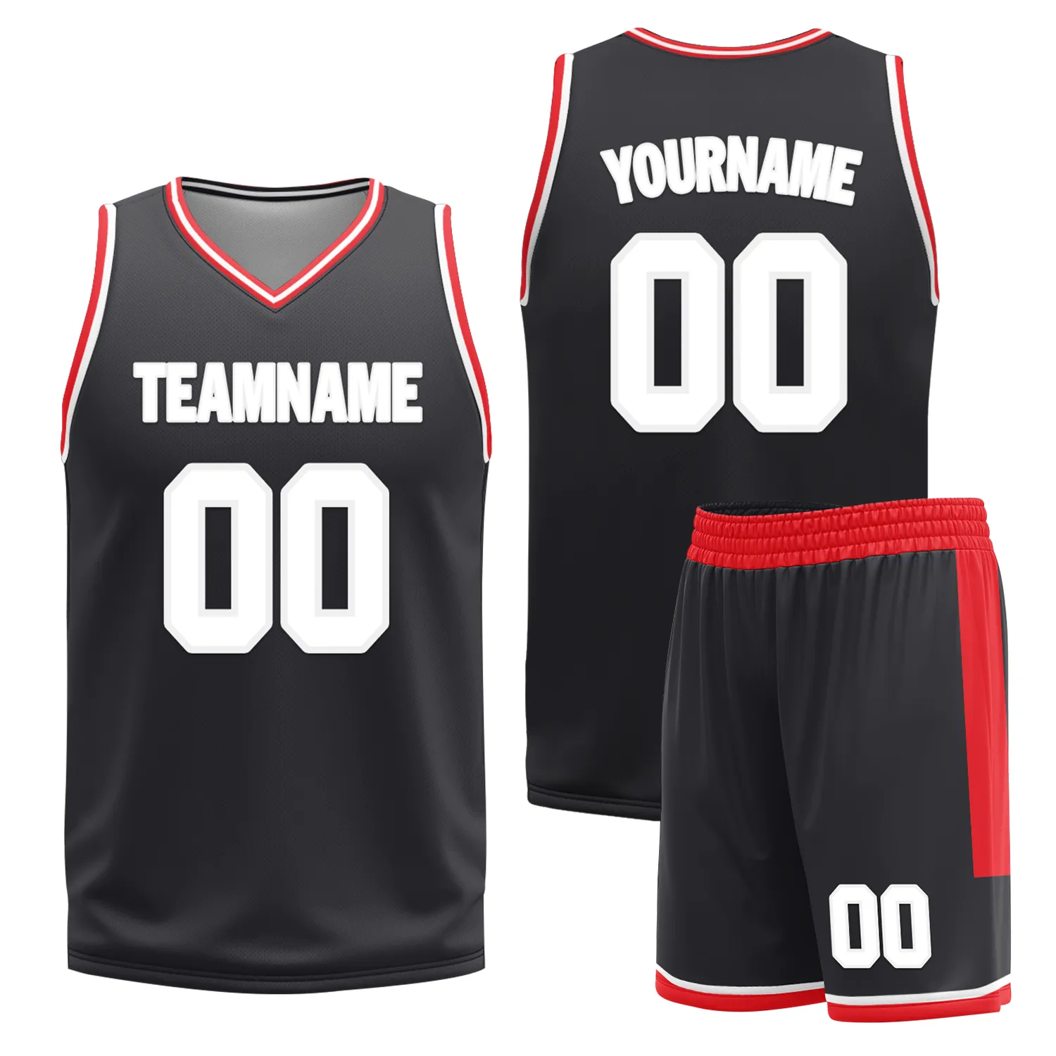 Custom Red Black Classic Style Reversible Basketball Uniform Personalized Ordinary BBJR-D017025