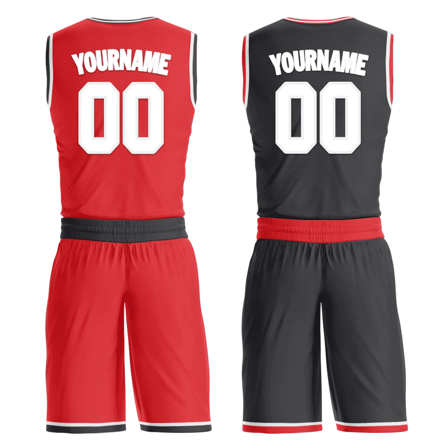 Custom Red Black Classic Style Reversible Basketball Uniform Personalized Ordinary BBJR-D017025