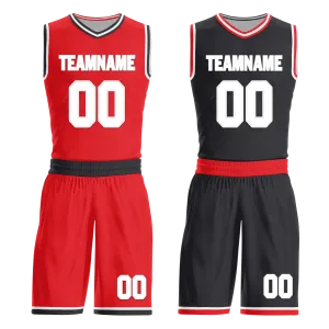 Custom Red Black Classic Style Reversible Basketball Uniform Personalized Ordinary BBJR-D017025