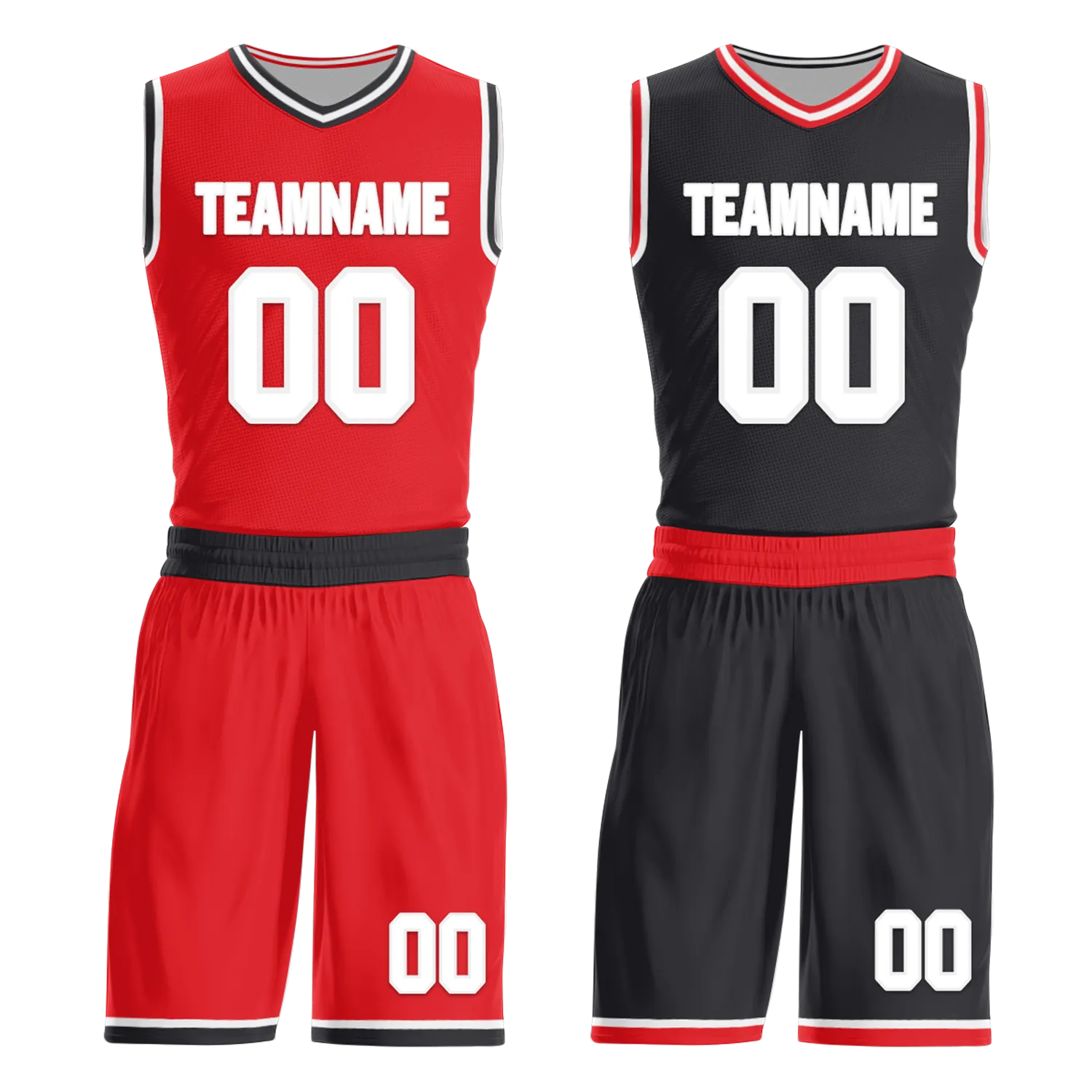 Custom Red Black Classic Style Reversible Basketball Uniform Personalized Ordinary BBJR-D017025