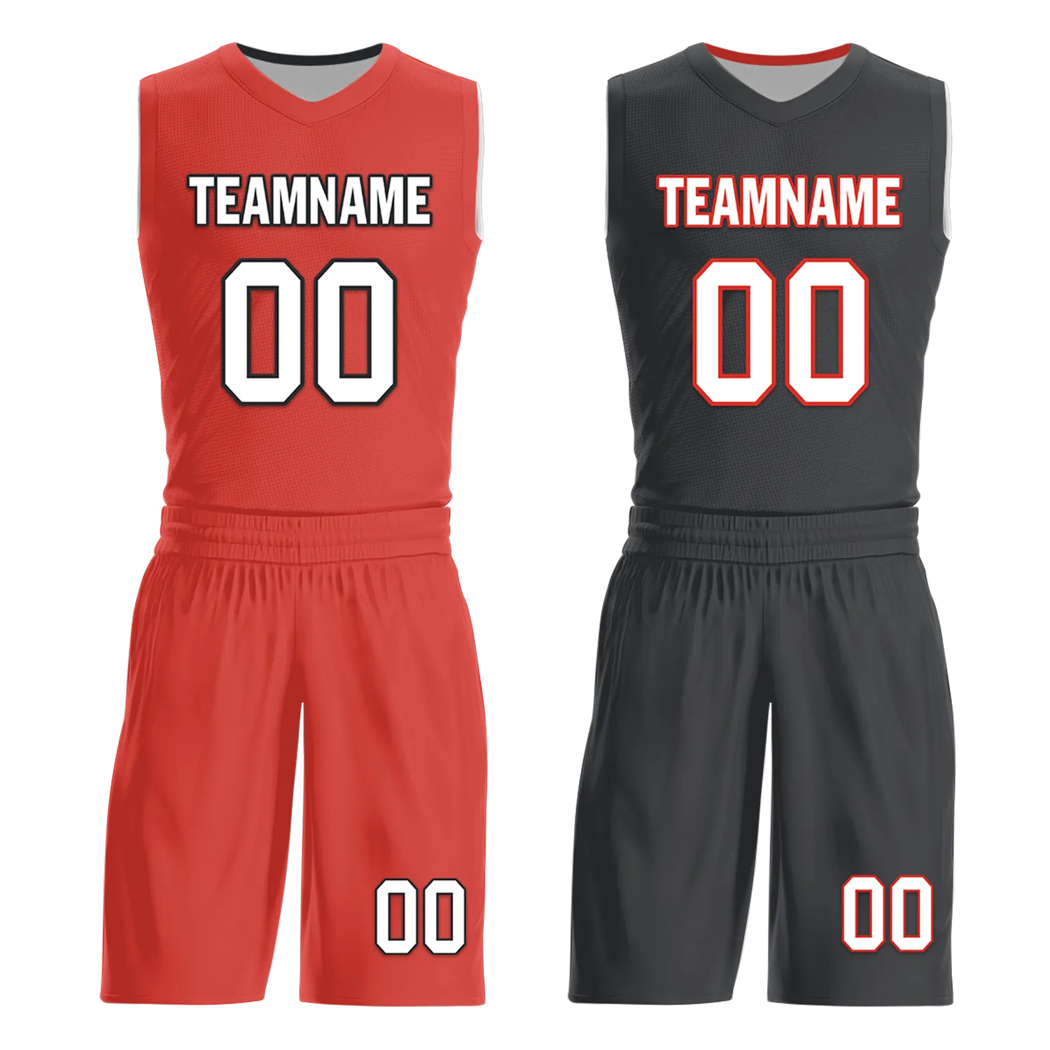 Custom Red Black Classic Style Reversible Basketball Uniform Personalized Ordinary BBJR-D017038