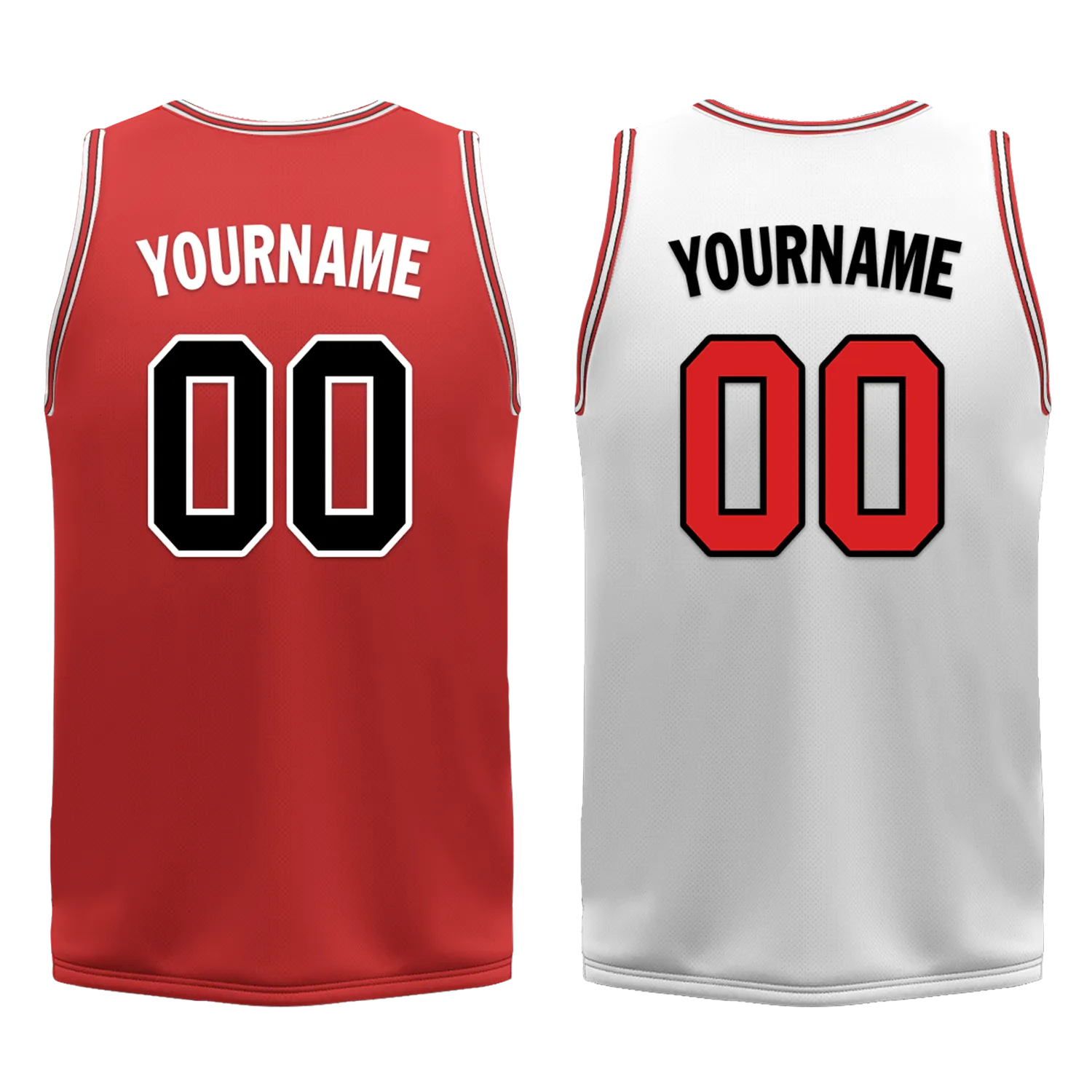 Custom Red White Classic Style Reversible Basketball Uniform Personalized BBJR-D017005