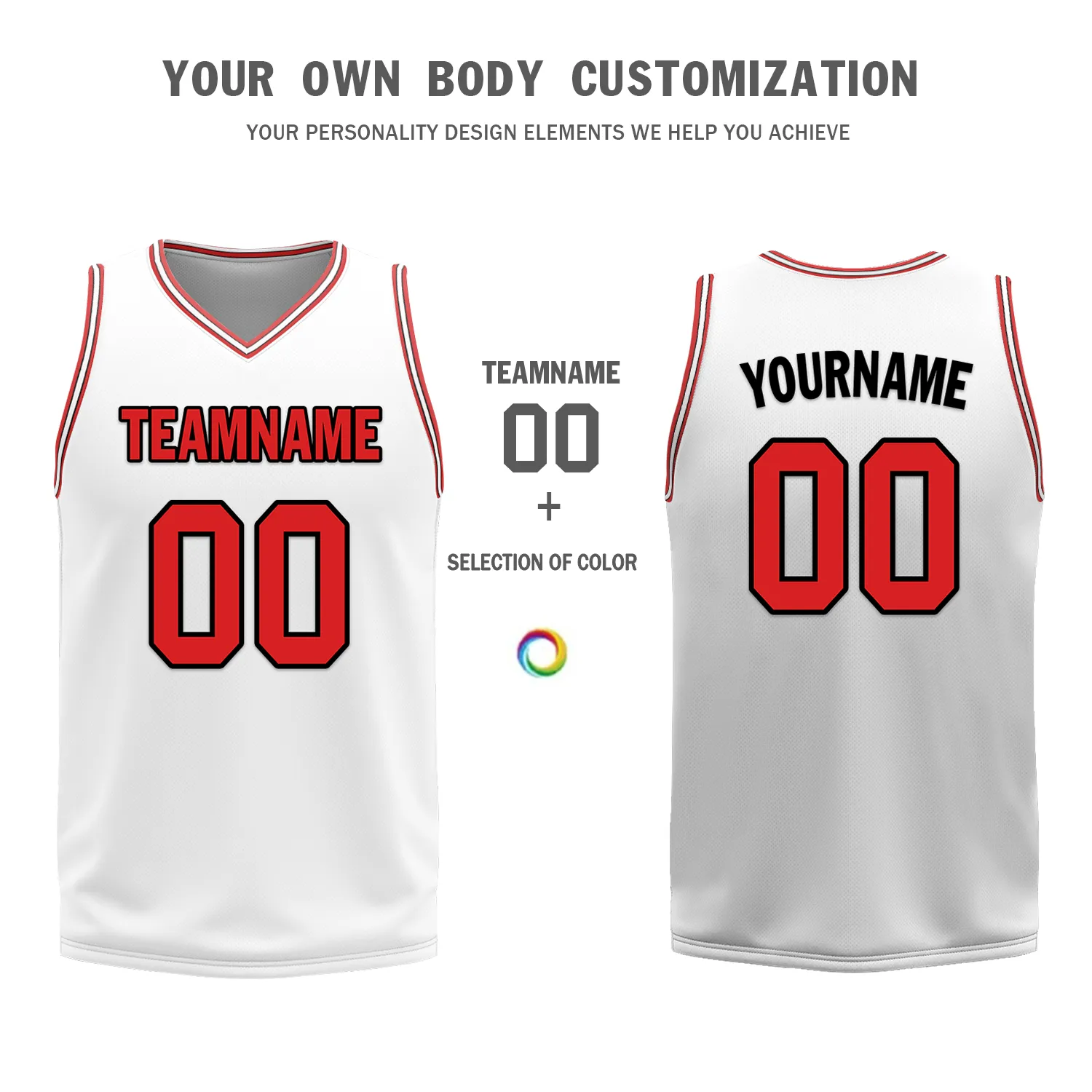 Custom Red White Classic Style Reversible Basketball Uniform Personalized BBJR-D017005