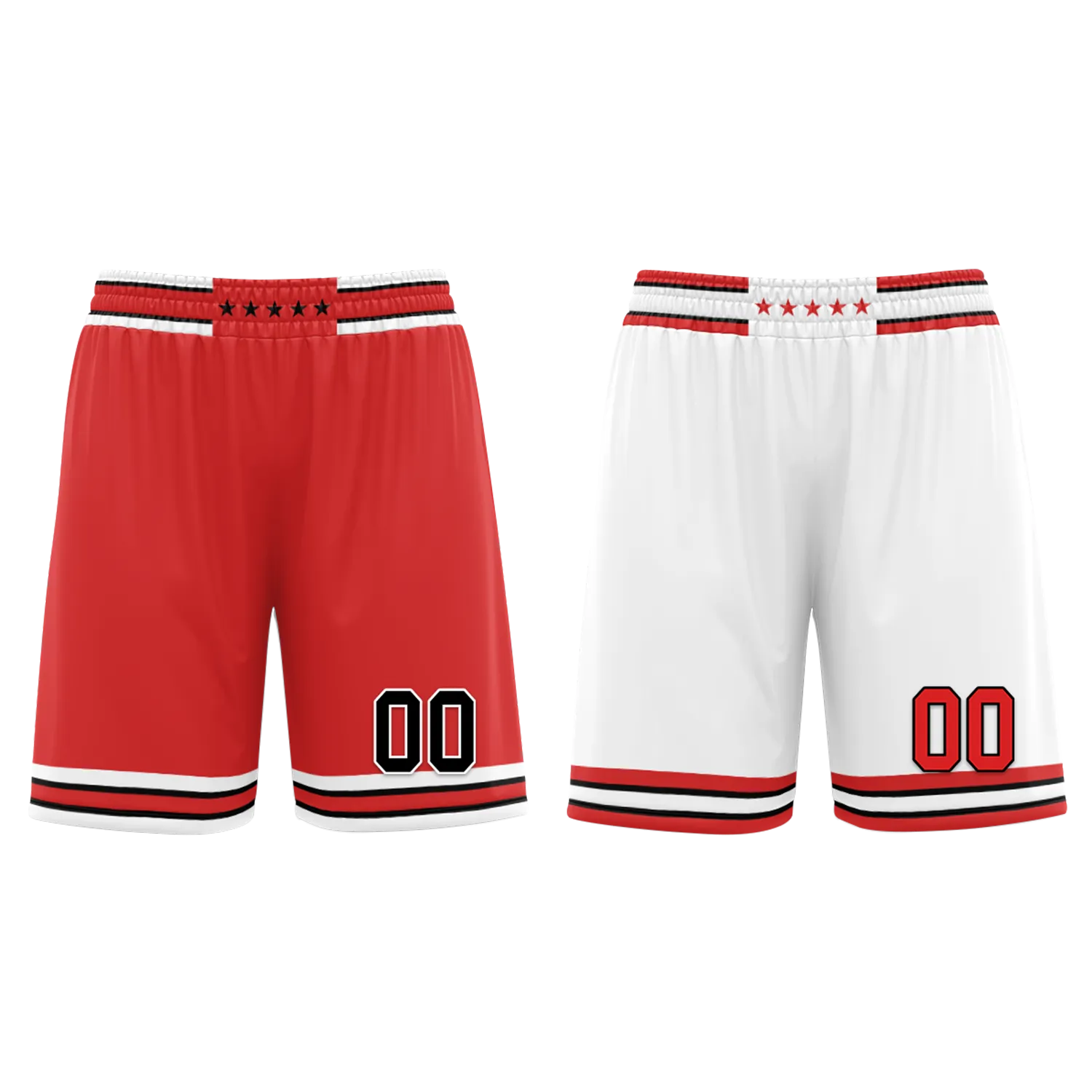 Custom Red White Classic Style Reversible Basketball Uniform Personalized BBJR-D017005