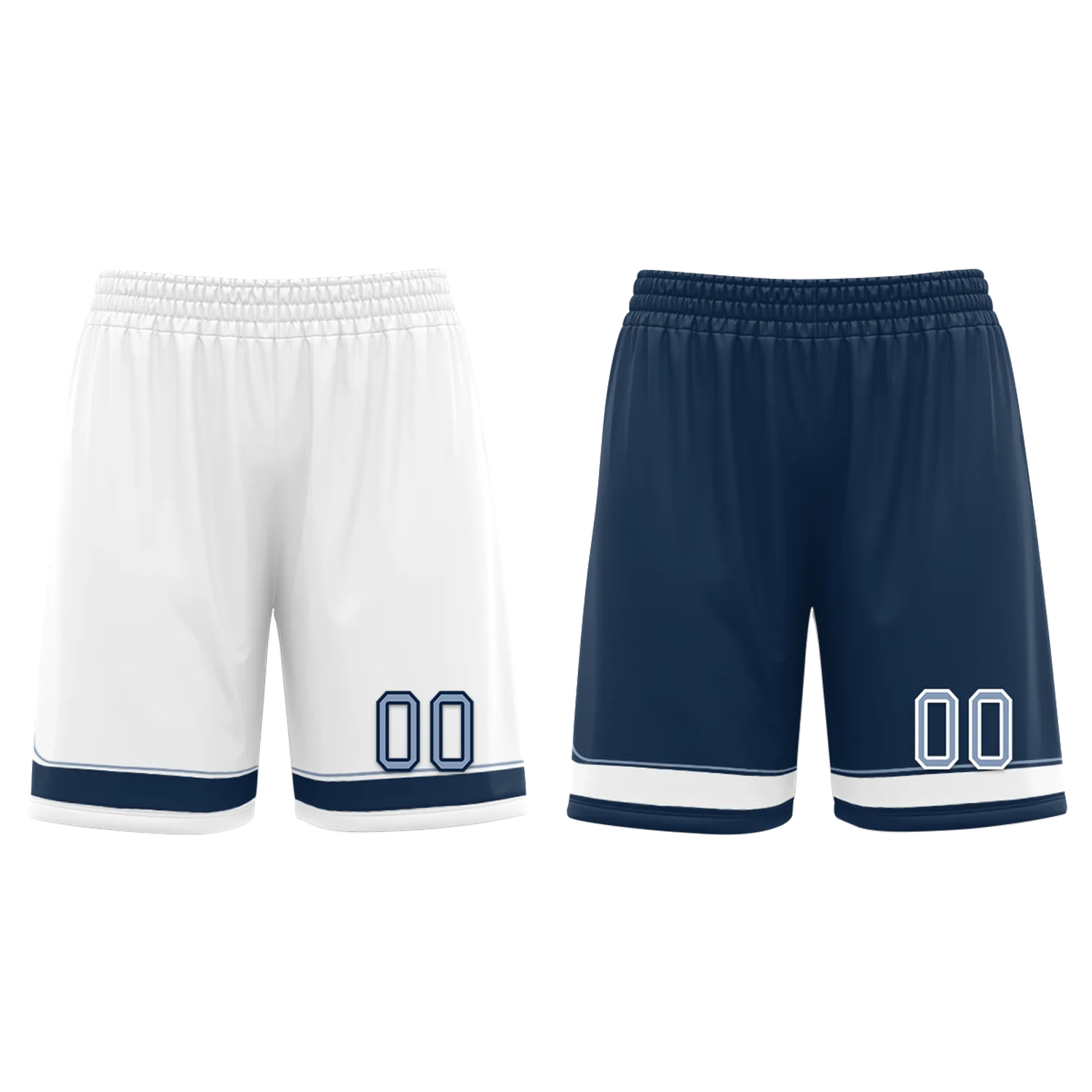 Custom White Blue Classic Style Reversible Basketball Uniform Personalized COOLMAX BBJR-D017043