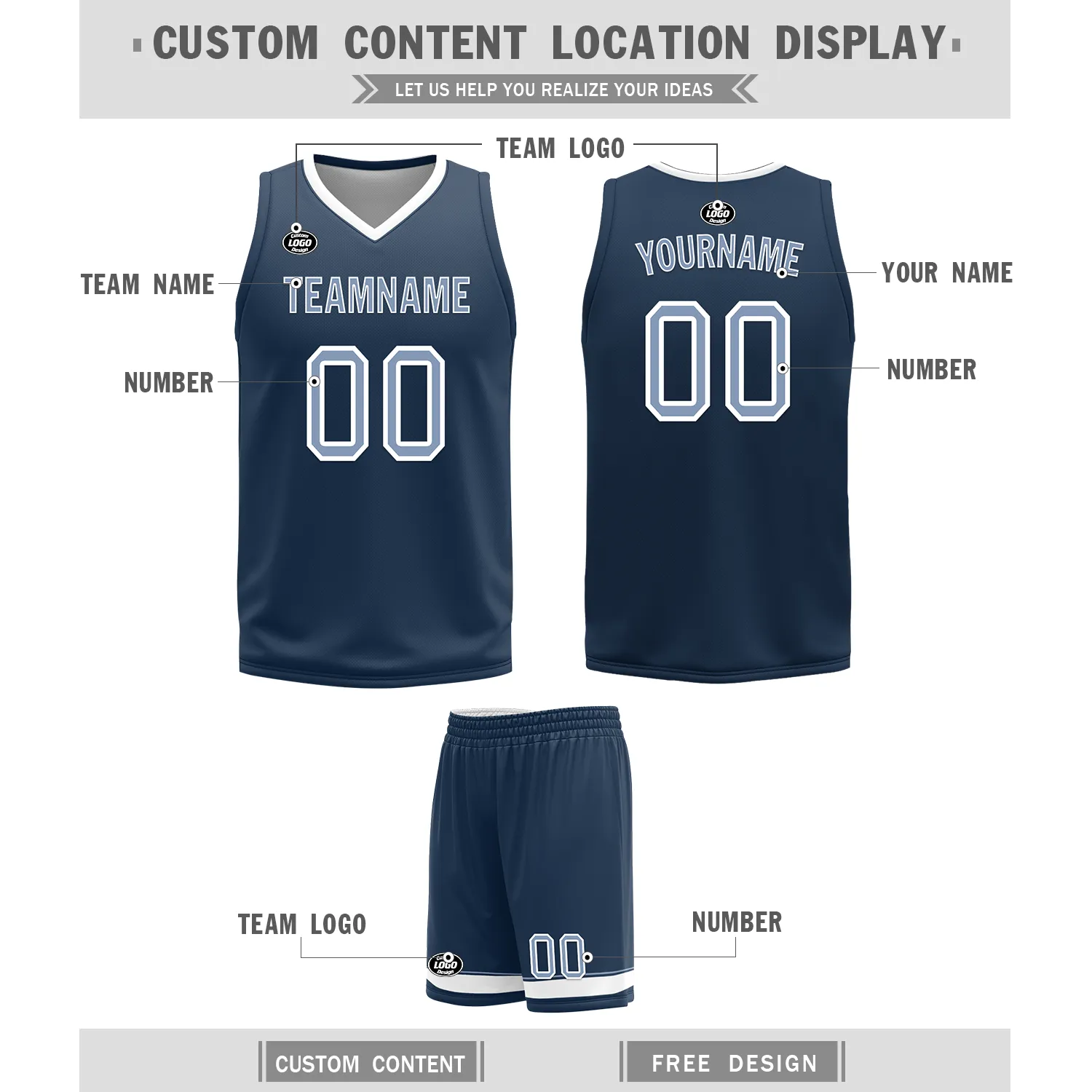 Custom White Blue Classic Style Reversible Basketball Uniform Personalized COOLMAX BBJR-D017043