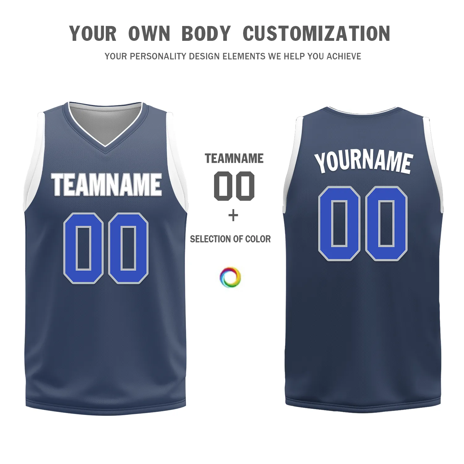 Custom White Blue Classic Style Reversible Basketball Uniform Personalized Ordinary BBJR-D017054