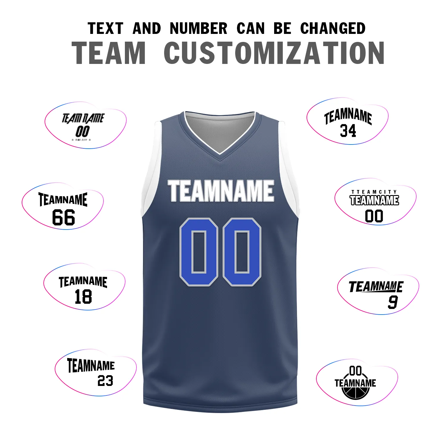 Custom White Blue Classic Style Reversible Basketball Uniform Personalized Ordinary BBJR-D017054